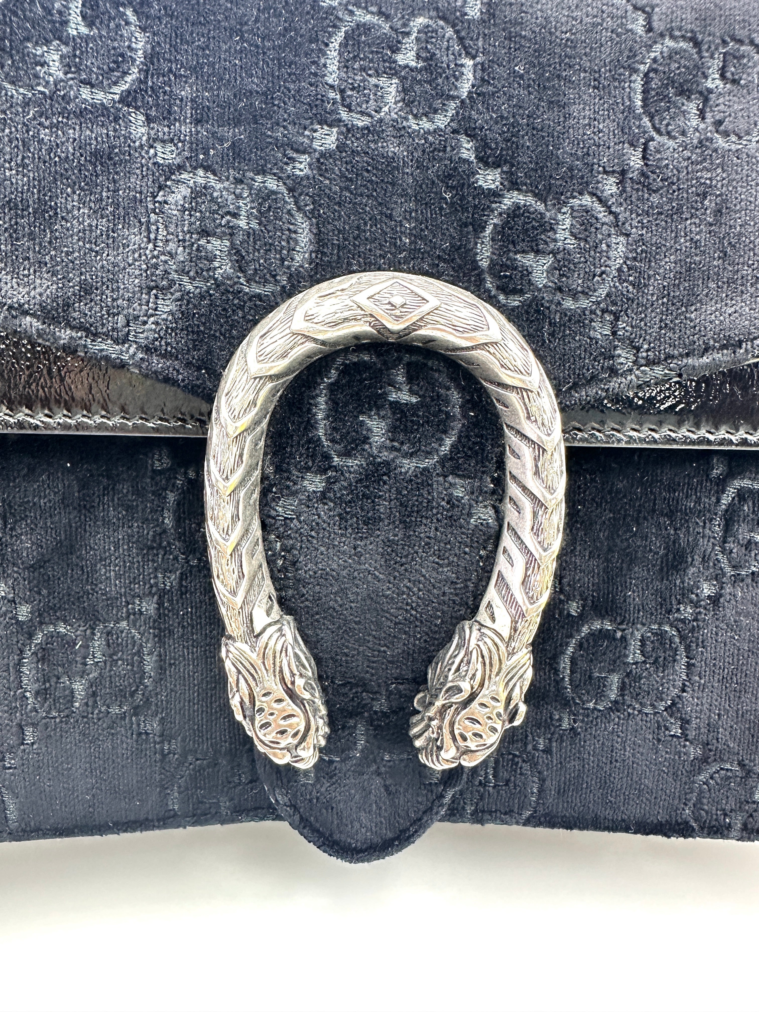 Gucci Dionysus Black Velvet Wallet On Chain GG1034