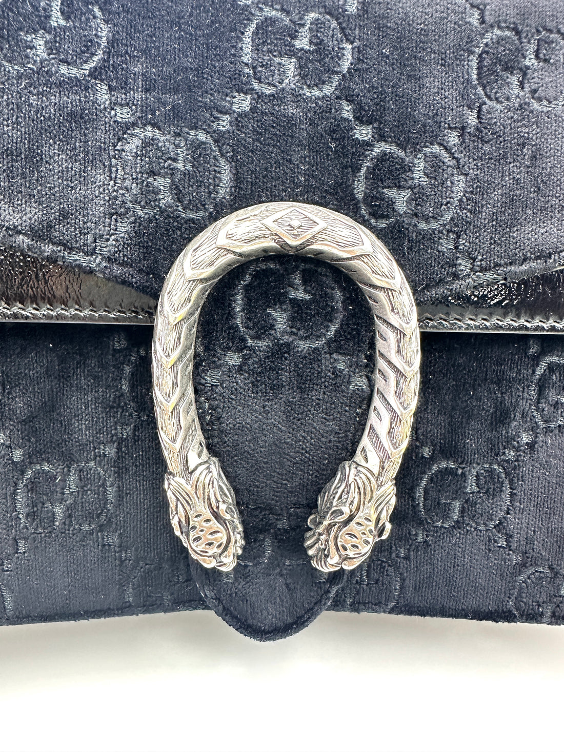 Gucci Dionysus Black Velvet Wallet On Chain GG1034
