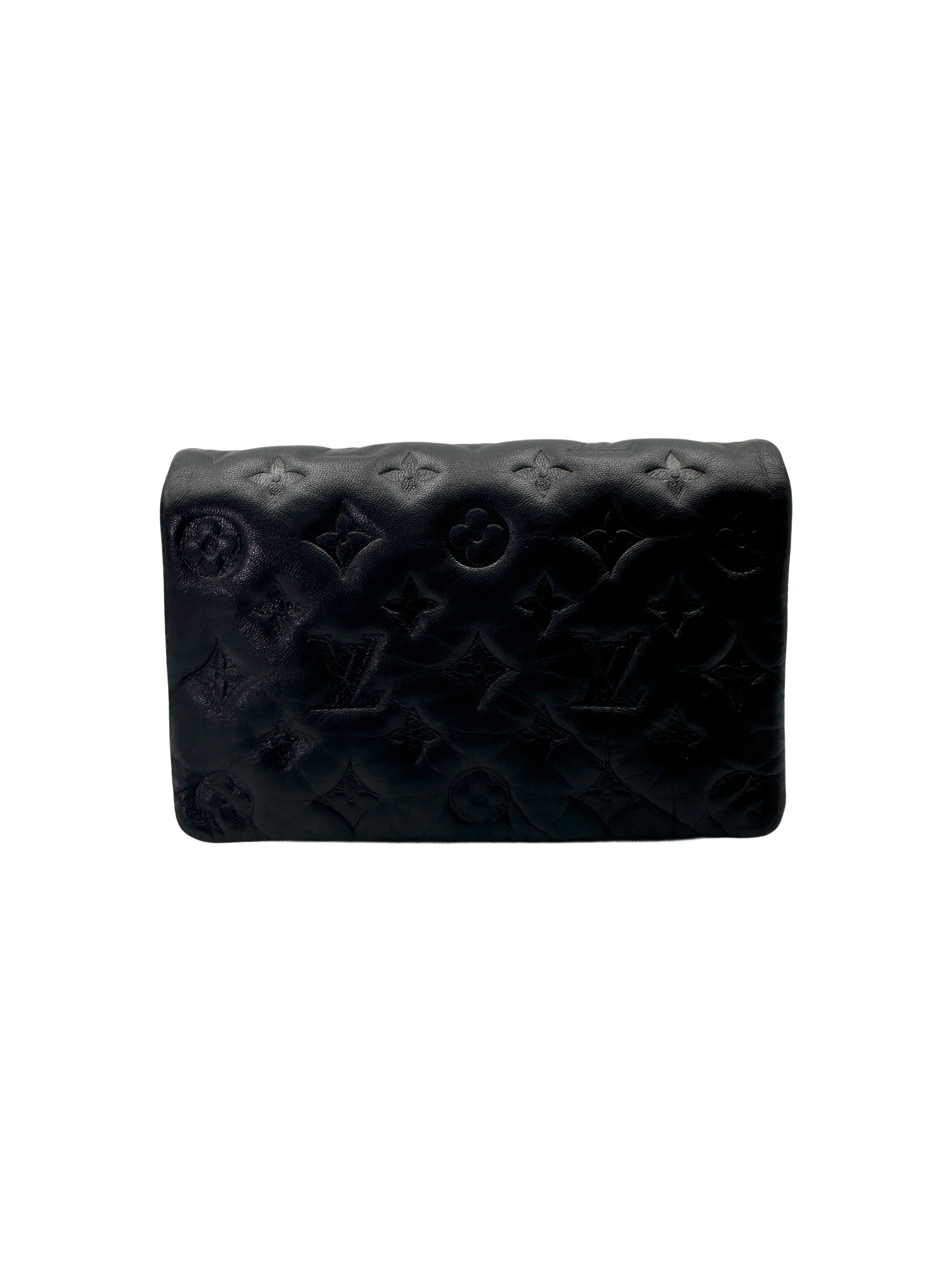 Louis Vuitton Pochette Coussin Black Monogram Embossed Leather Shoulder Bag LV2770