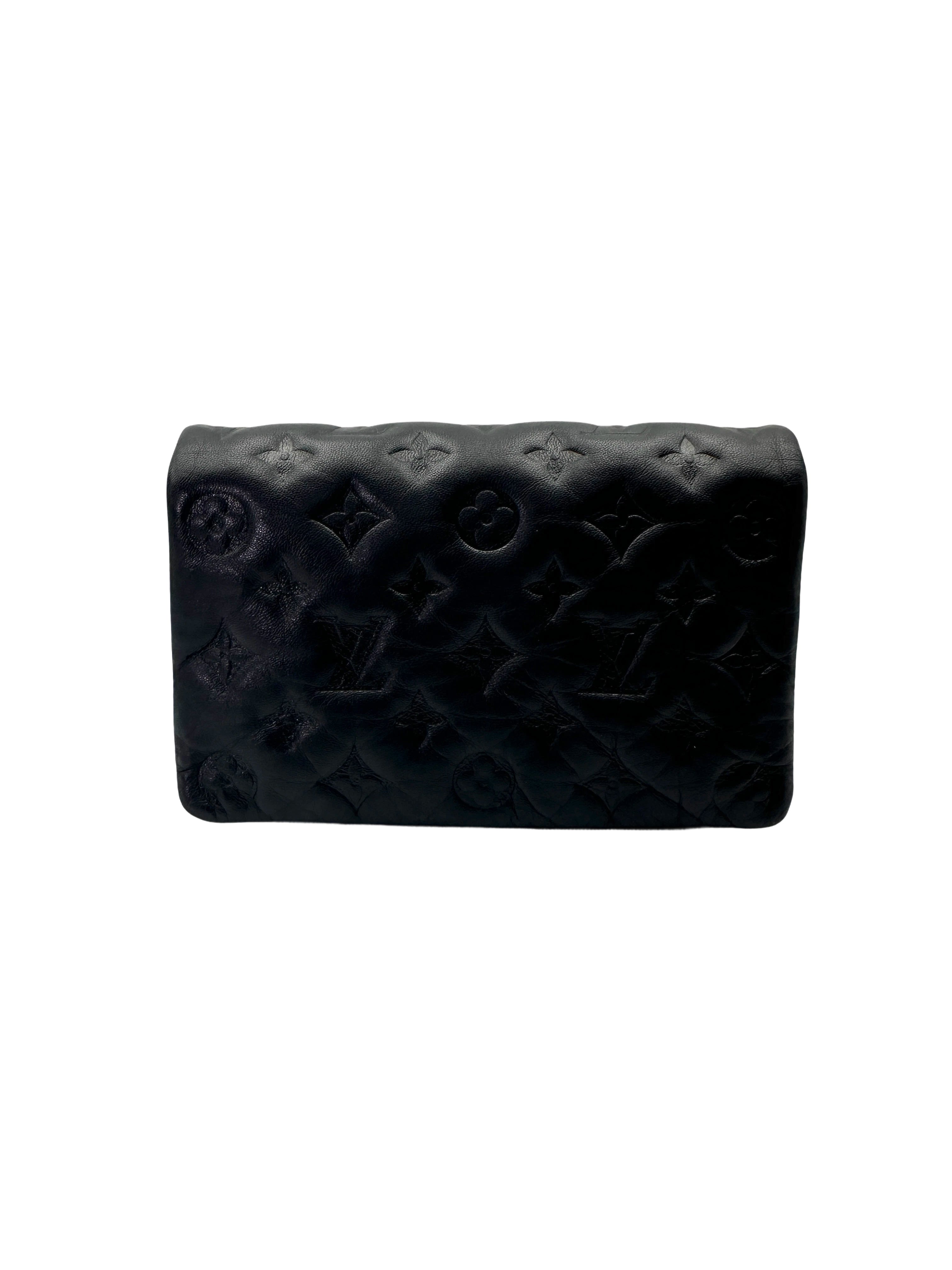 Louis Vuitton Pochette Coussin Black Monogram Embossed Leather Shoulder Bag LV2770
