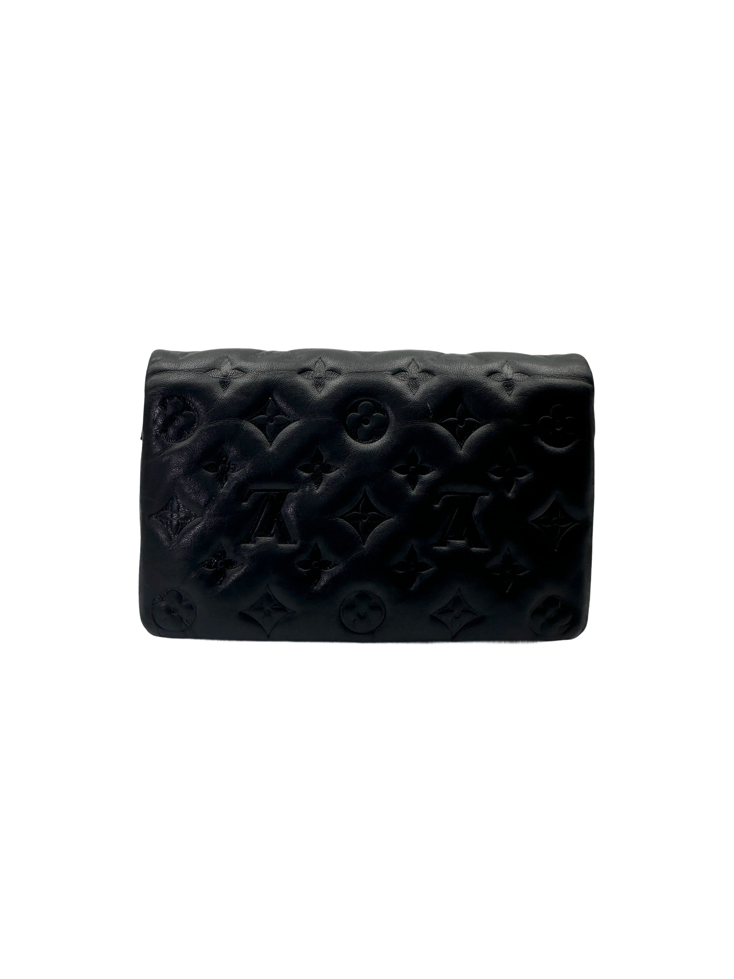 Louis Vuitton Pochette Coussin Black Monogram Embossed Leather Shoulder Bag LV2770