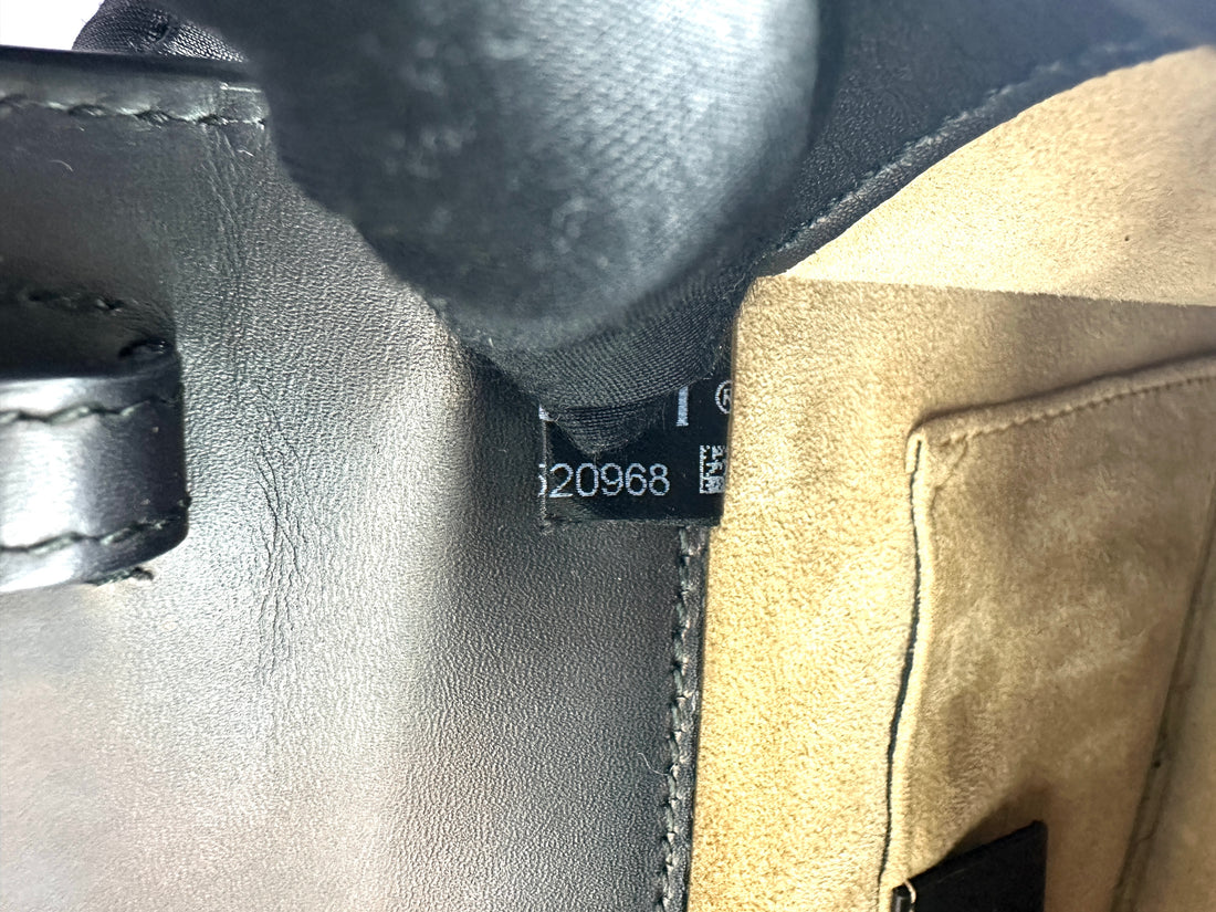 Gucci Sylvie Black Leather Small Size Shoulder Bag With Gold Butterfly & Lion Head Hardware GG1041