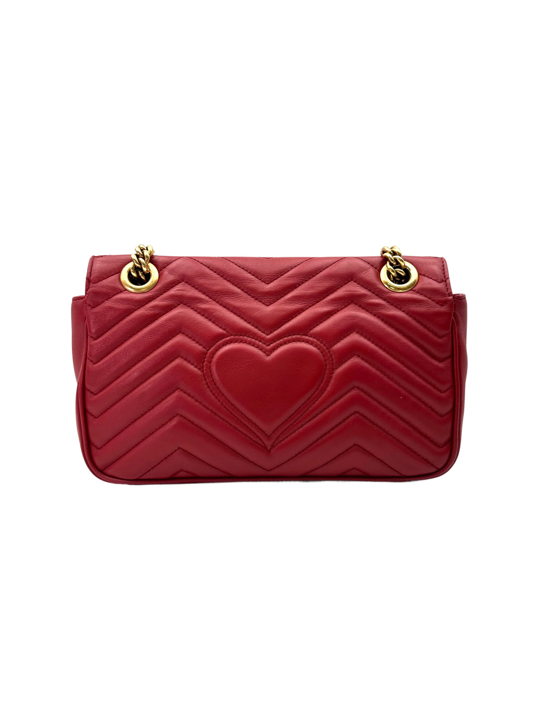 Gucci GG Marmont Red Matelasse Leather Medium Size Shoulder Bag GG1040