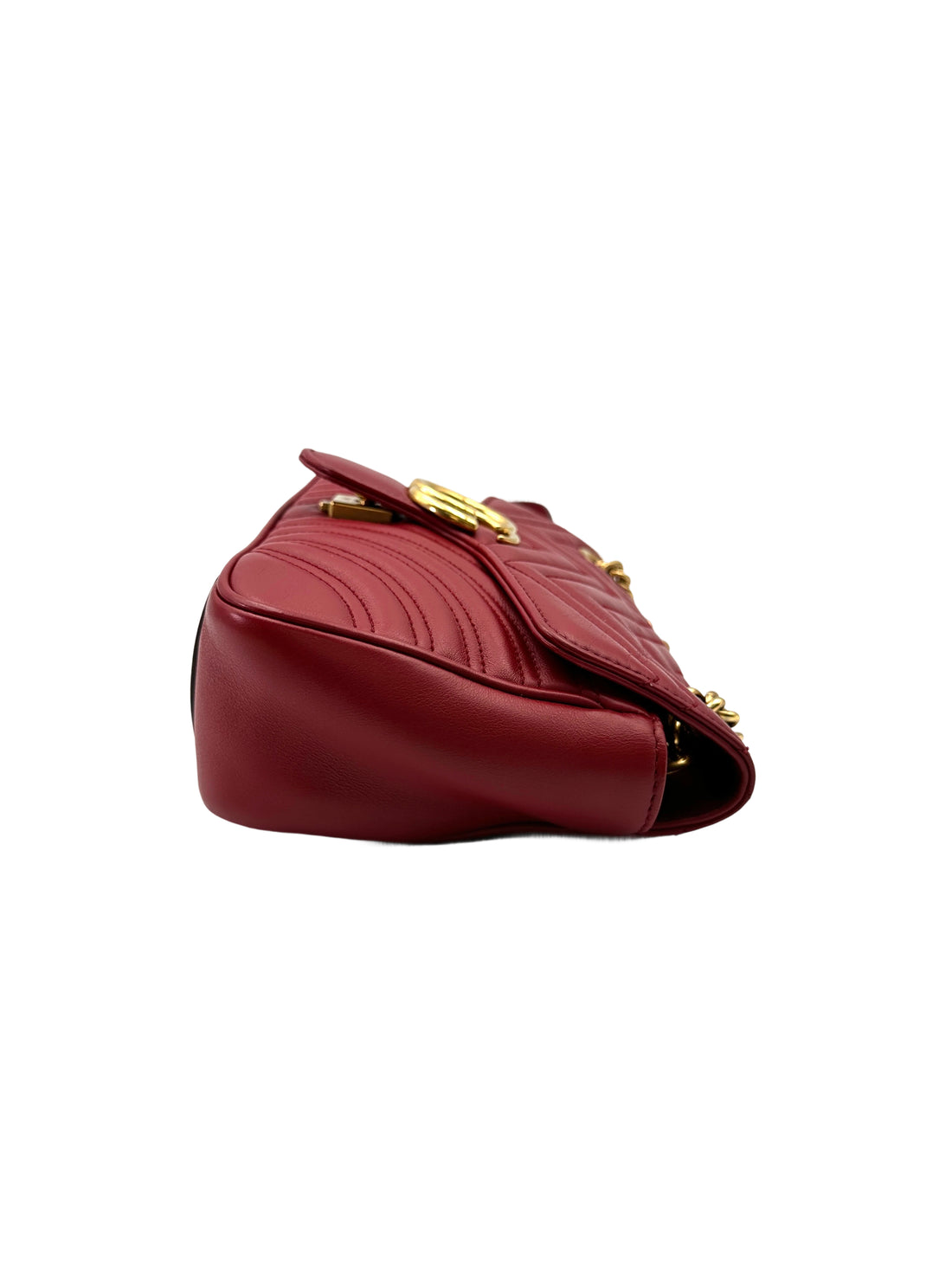 Gucci GG Marmont Red Matelasse Leather Medium Size Shoulder Bag GG1040