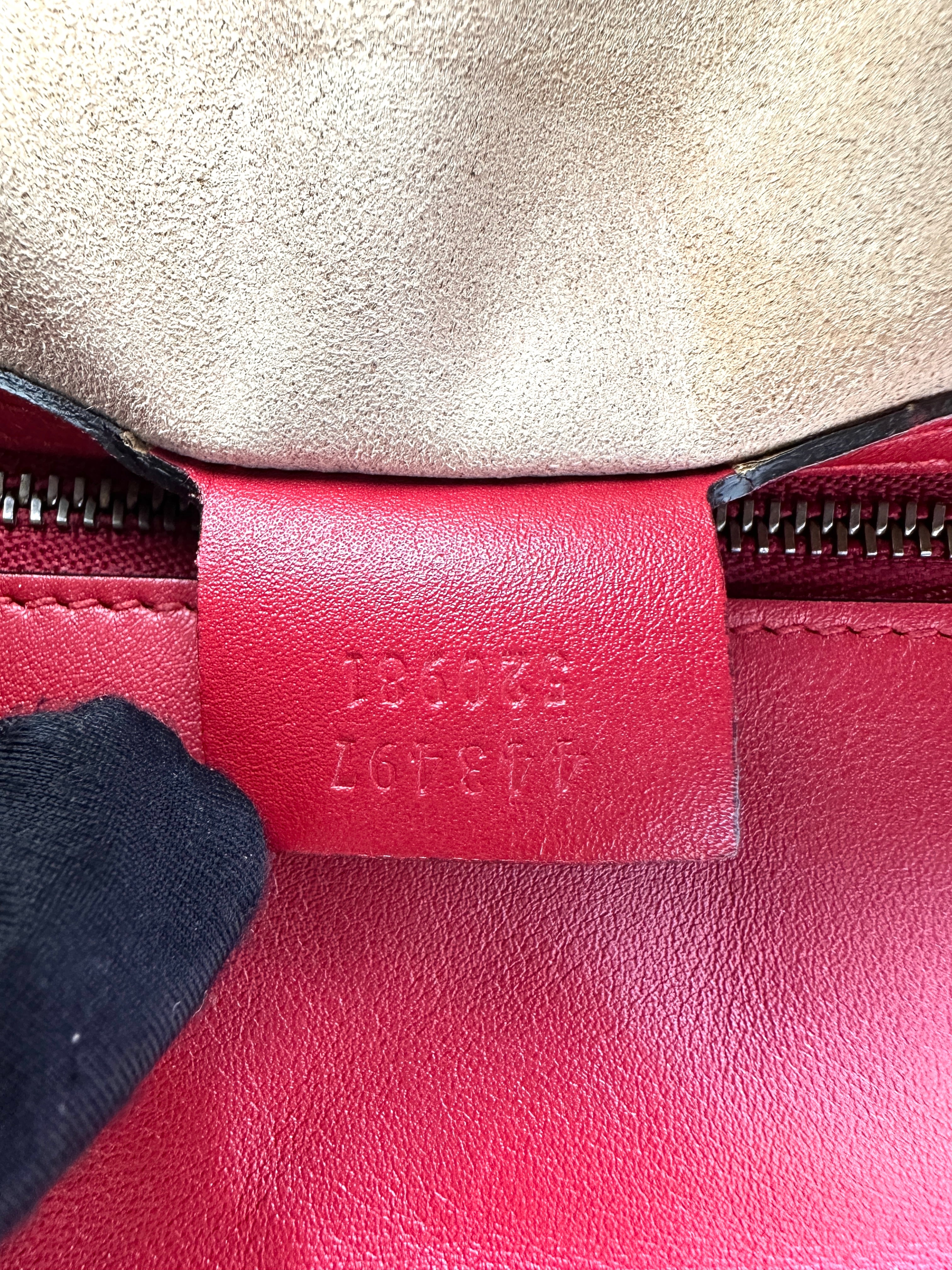 Gucci GG Marmont Red Matelasse Leather Medium Size Shoulder Bag GG1040