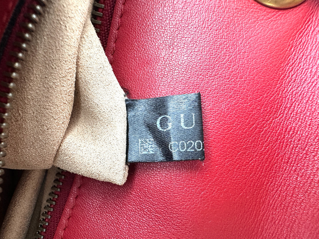 Gucci GG Marmont Red Matelasse Leather Medium Size Shoulder Bag GG1040