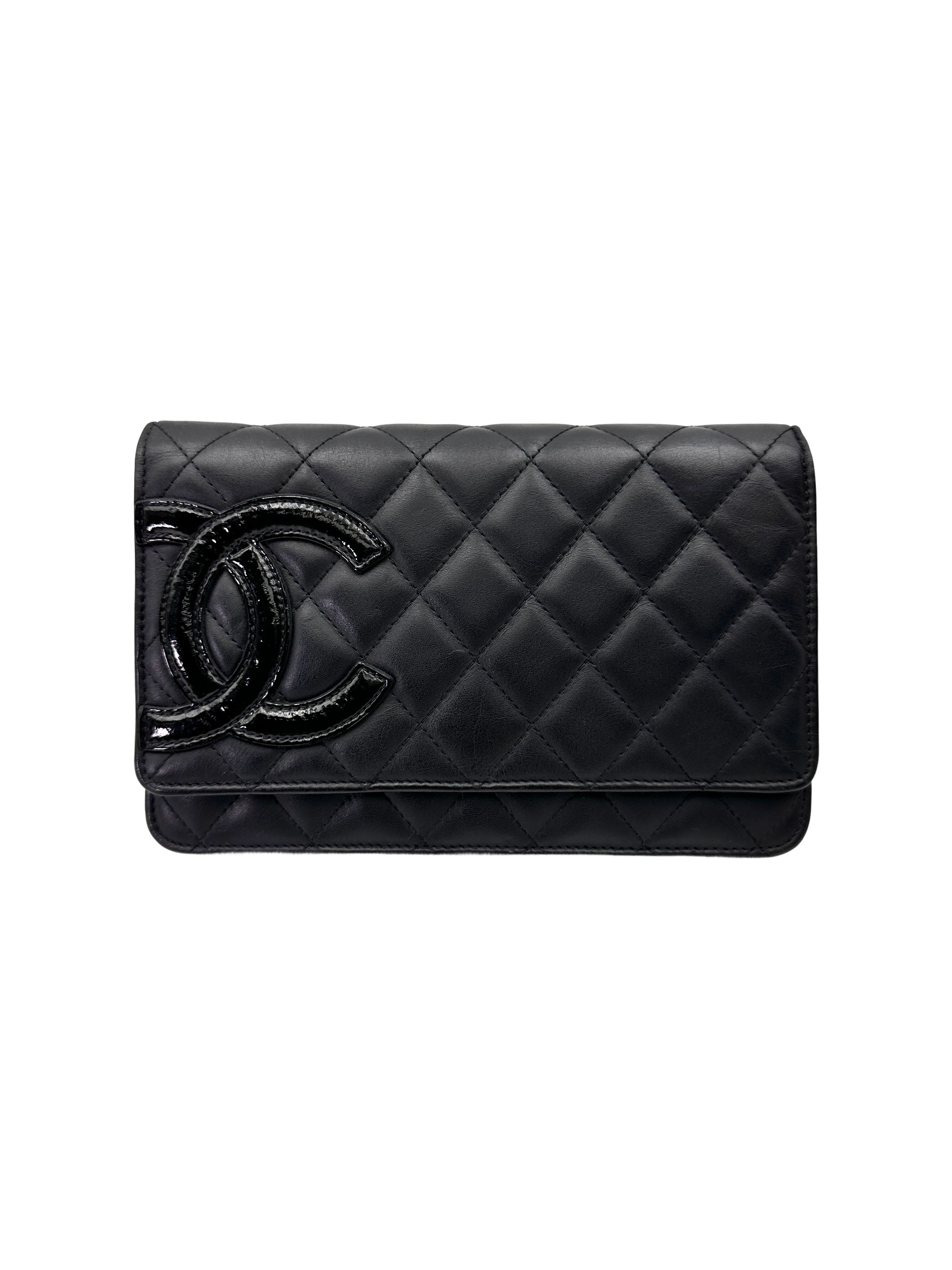 Chanel Cambon Black Quilted Leather Wallet On Chain(14***00) CC1987