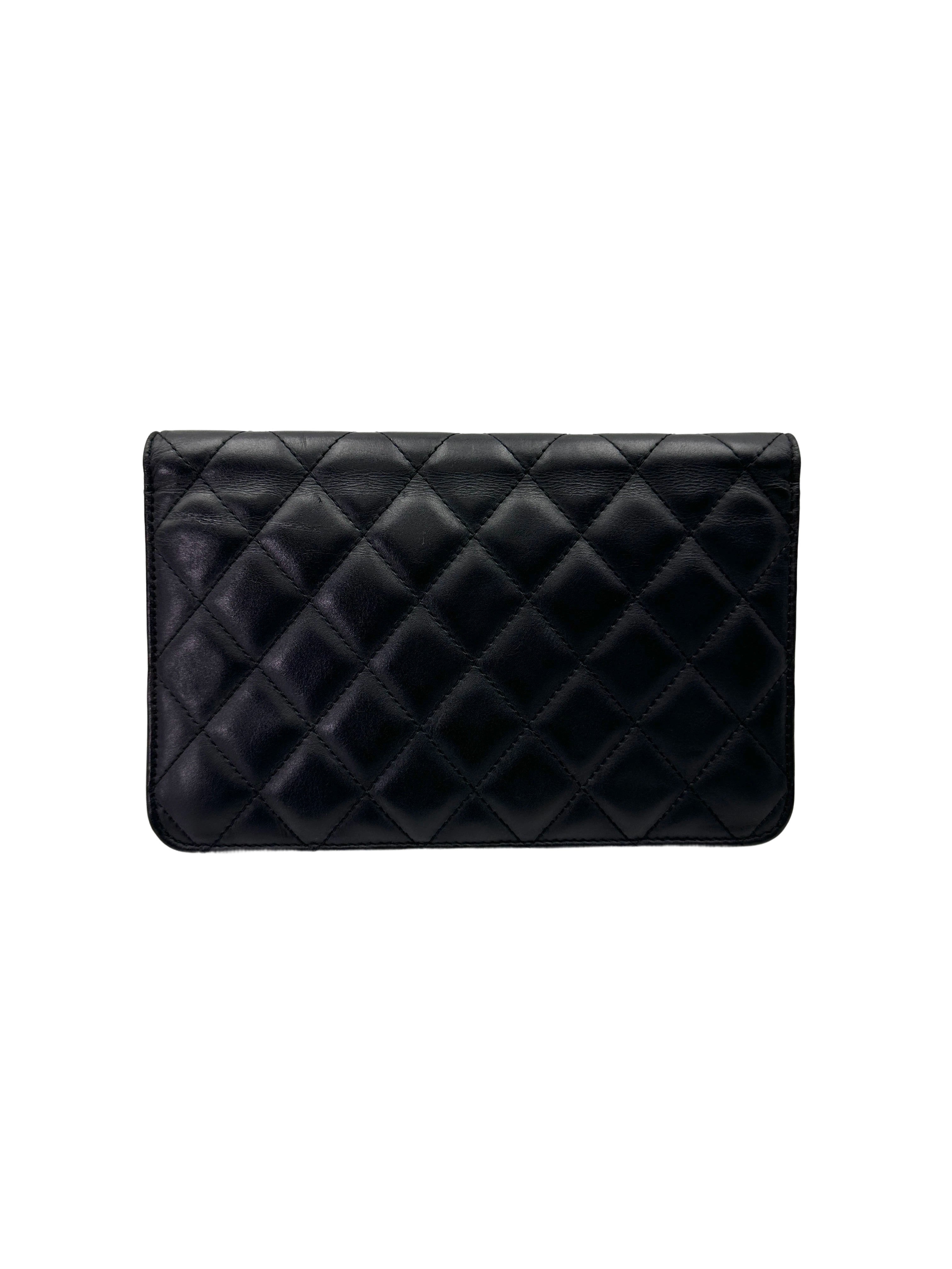 Chanel Cambon Black Quilted Leather Wallet On Chain(14***00) CC1987