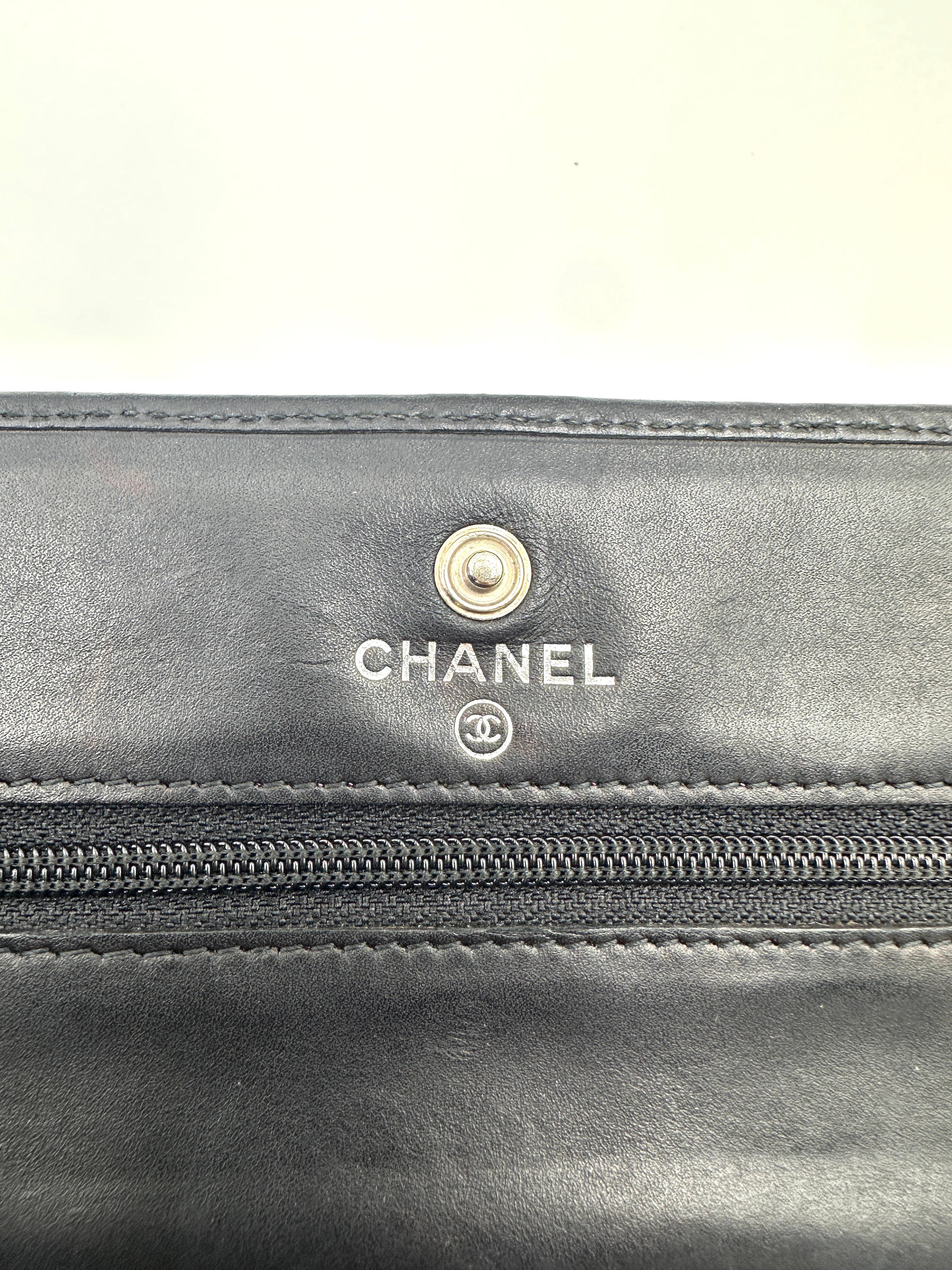 Chanel Cambon Black Quilted Leather Wallet On Chain(14***00) CC1987