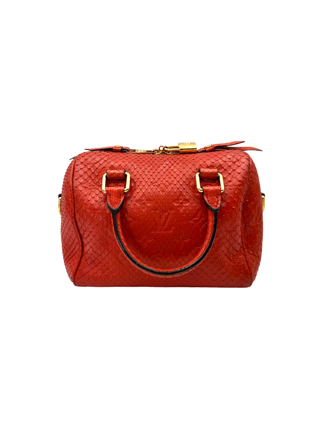 Louis Vuitton Speedy20 Red Monogram Empreinte Python Leather Handle Bag LV2771