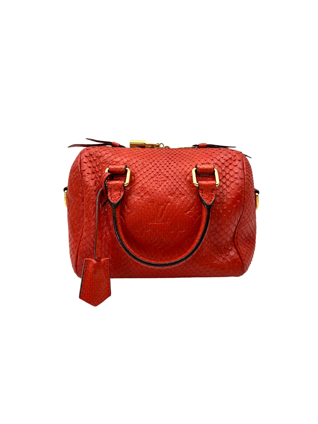 Louis Vuitton Speedy20 Red Monogram Empreinte Python Leather Handle Bag LV2771