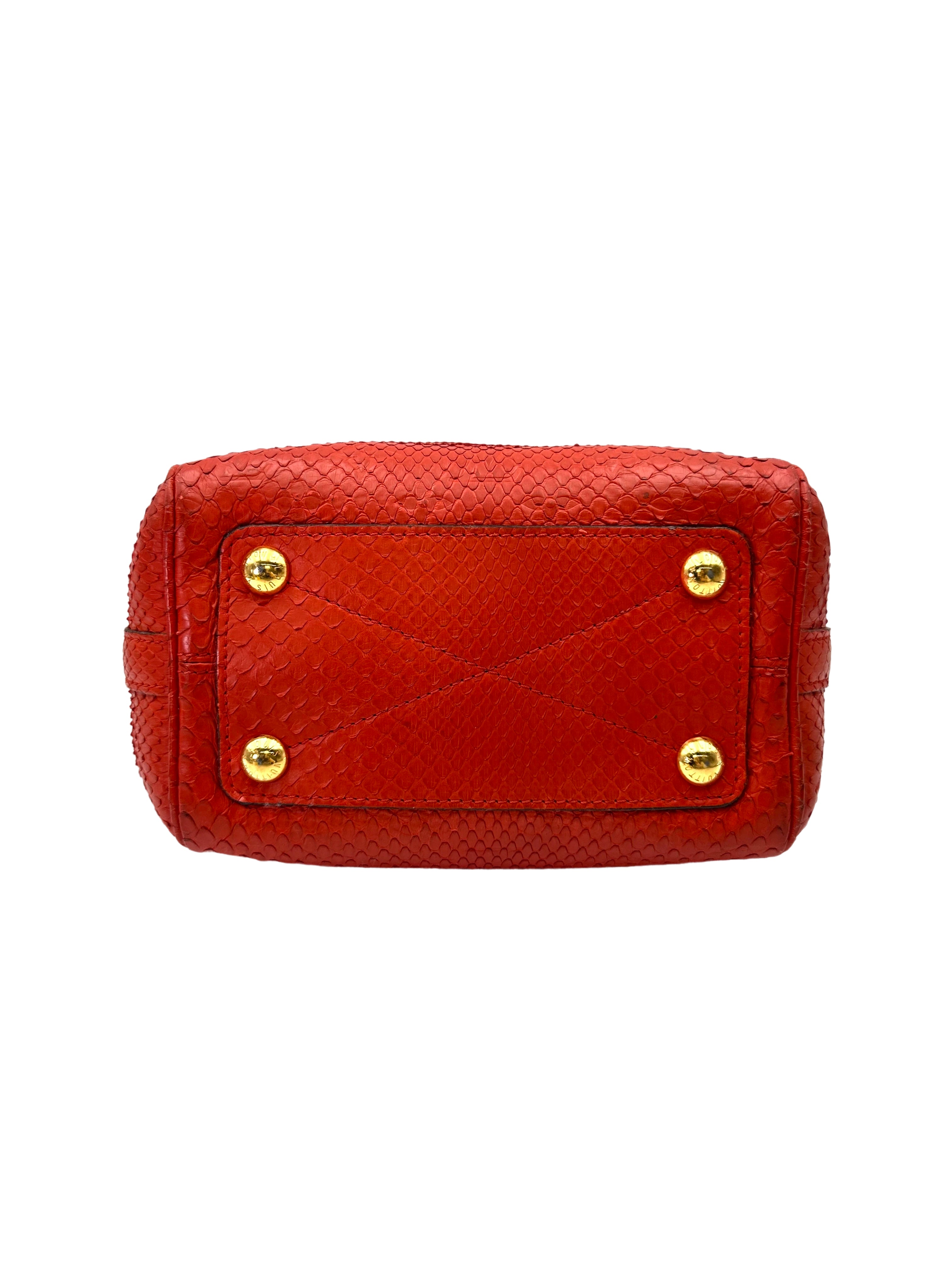 Louis Vuitton Speedy20 Red Monogram Empreinte Python Leather Handle Bag LV2771