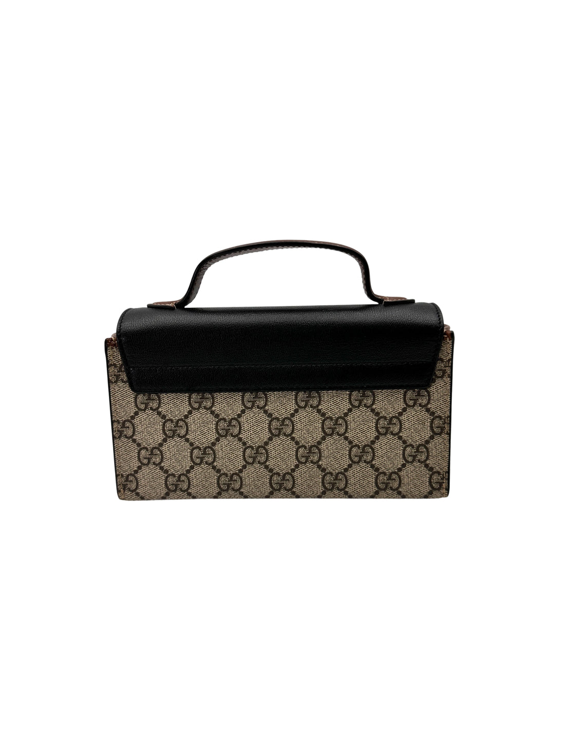Gucci Padlock GG Canvas & Black Leather Top Handle Shoulder Bag GG1045
