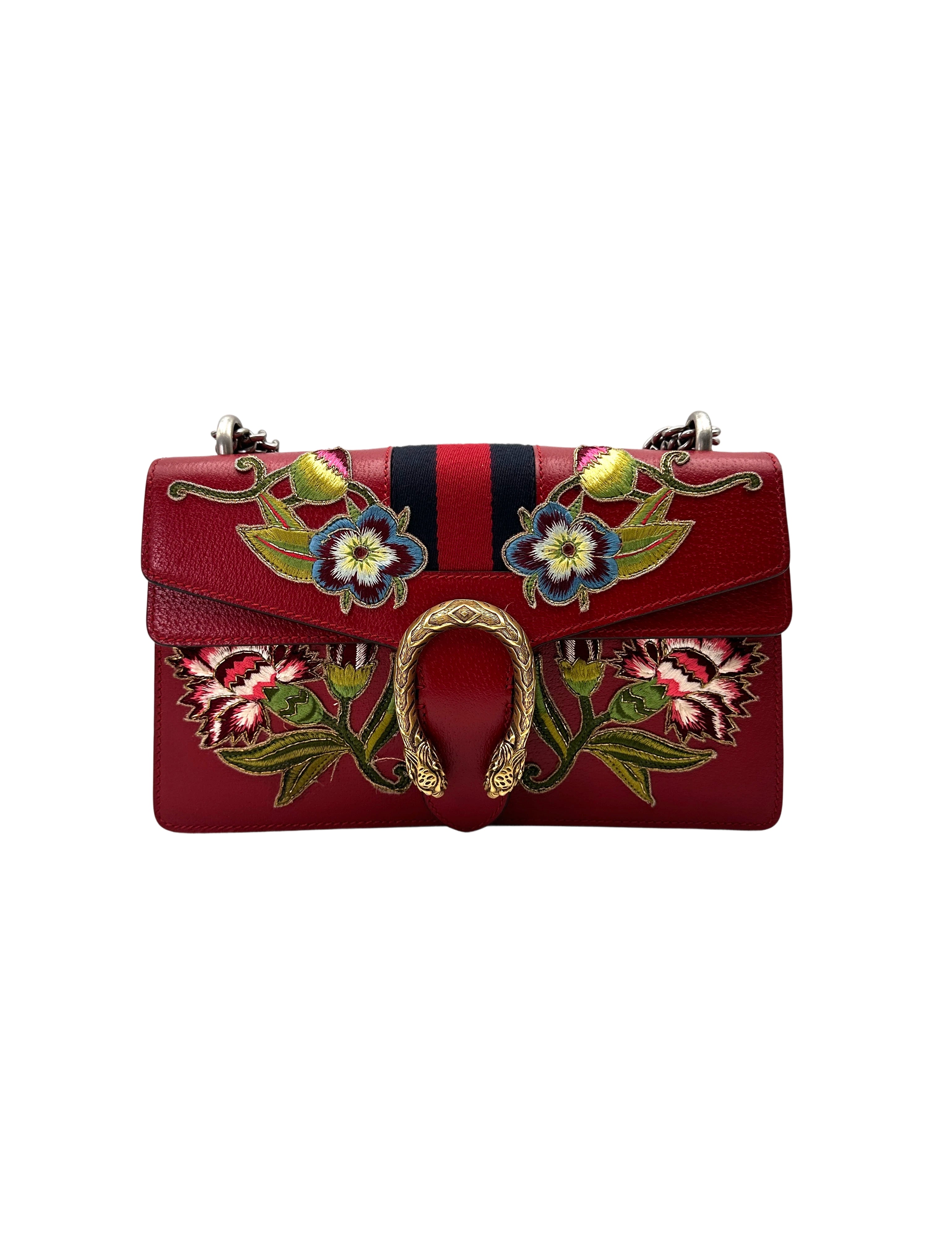 Gucci Dionysus Embroidered Floral Leather Shoulder Bag GG1050