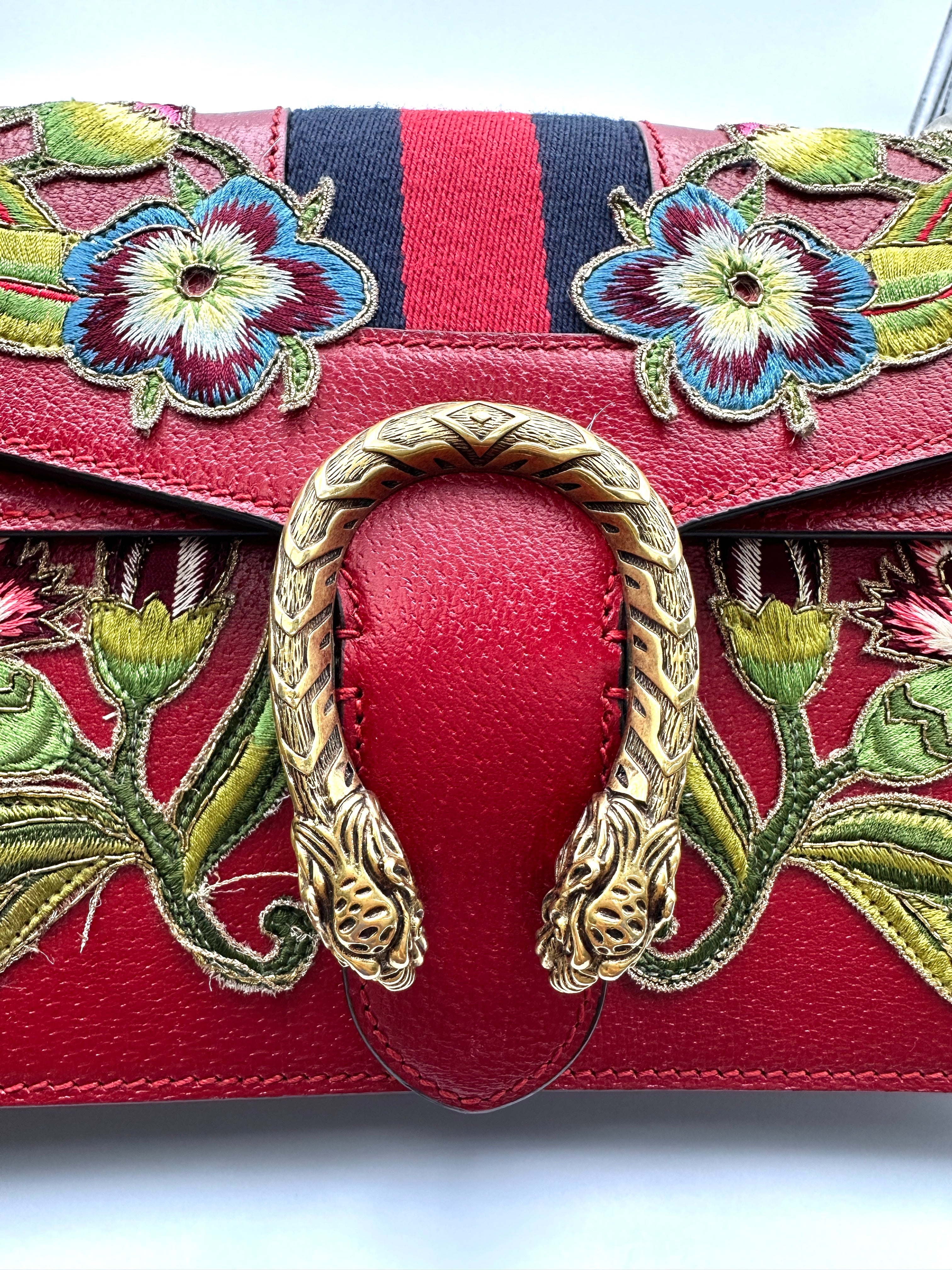 Gucci Dionysus Embroidered Floral Leather Shoulder Bag GG1050
