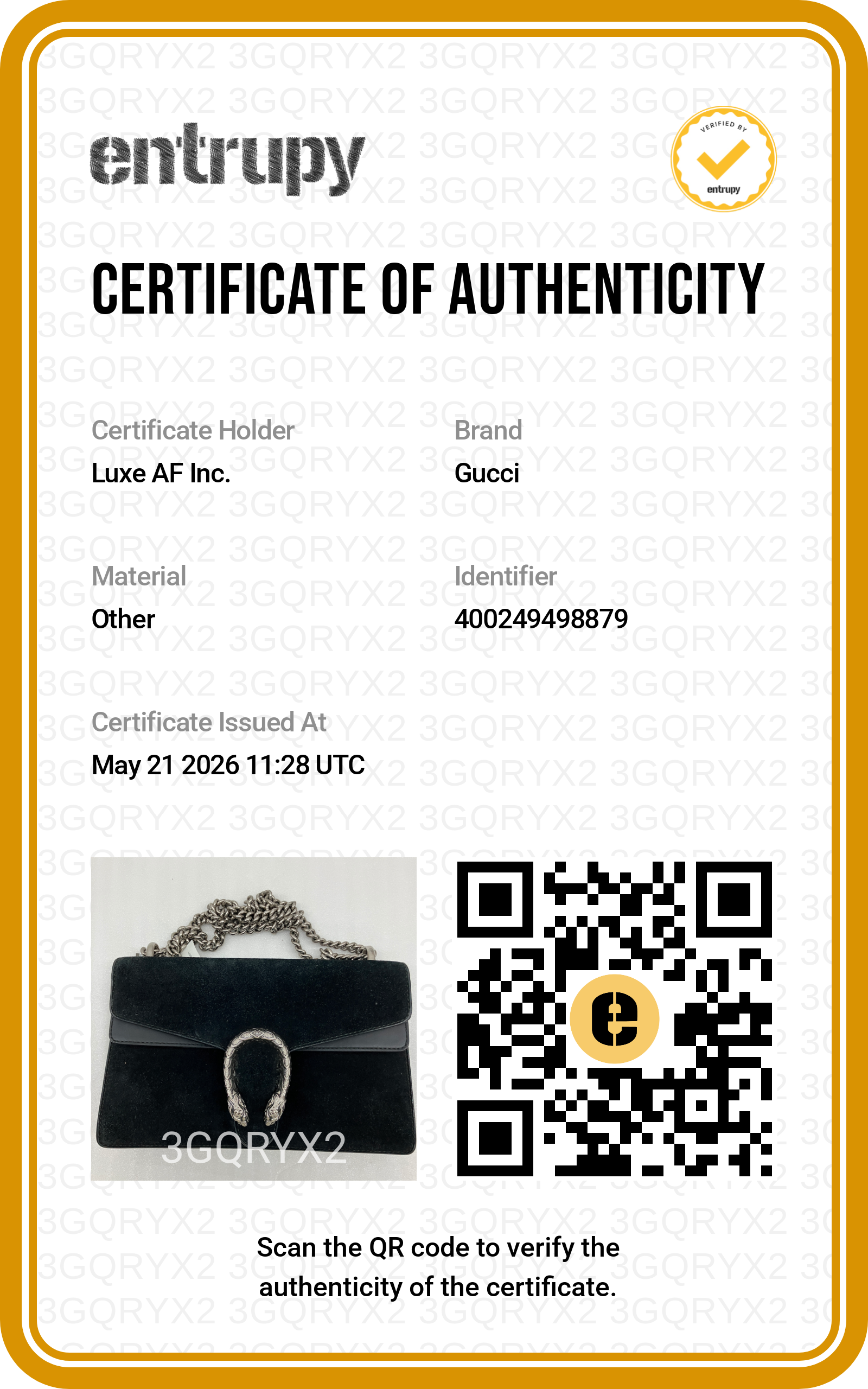 Gucci Dionysus Black Velvet Medium Size Shoulder Bag GG1052