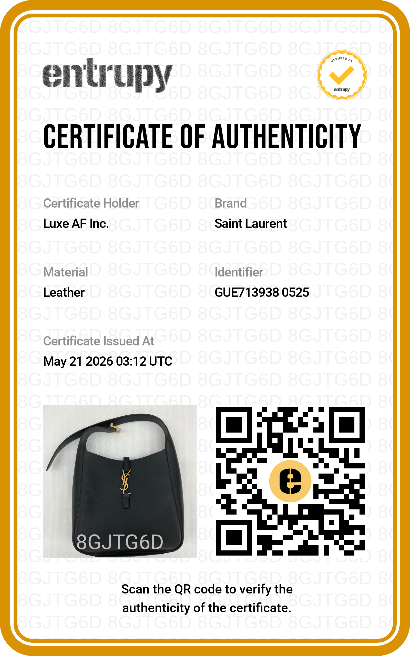 Saint Laurent Black Leather Hobo Bag SL240