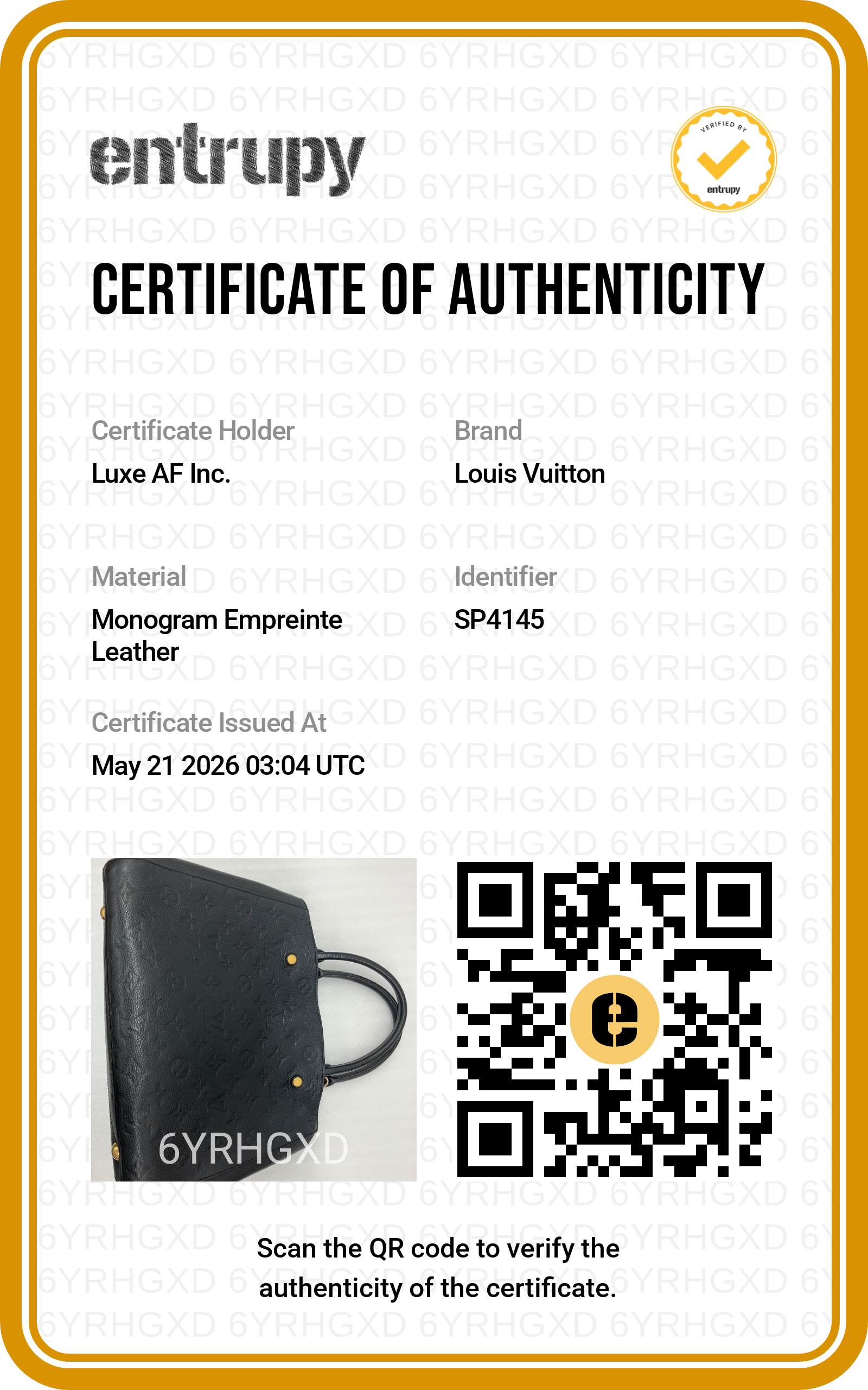 Louis Vuitton Montaigne Black Monogram Empreinte Leather Handle Bag LV2768