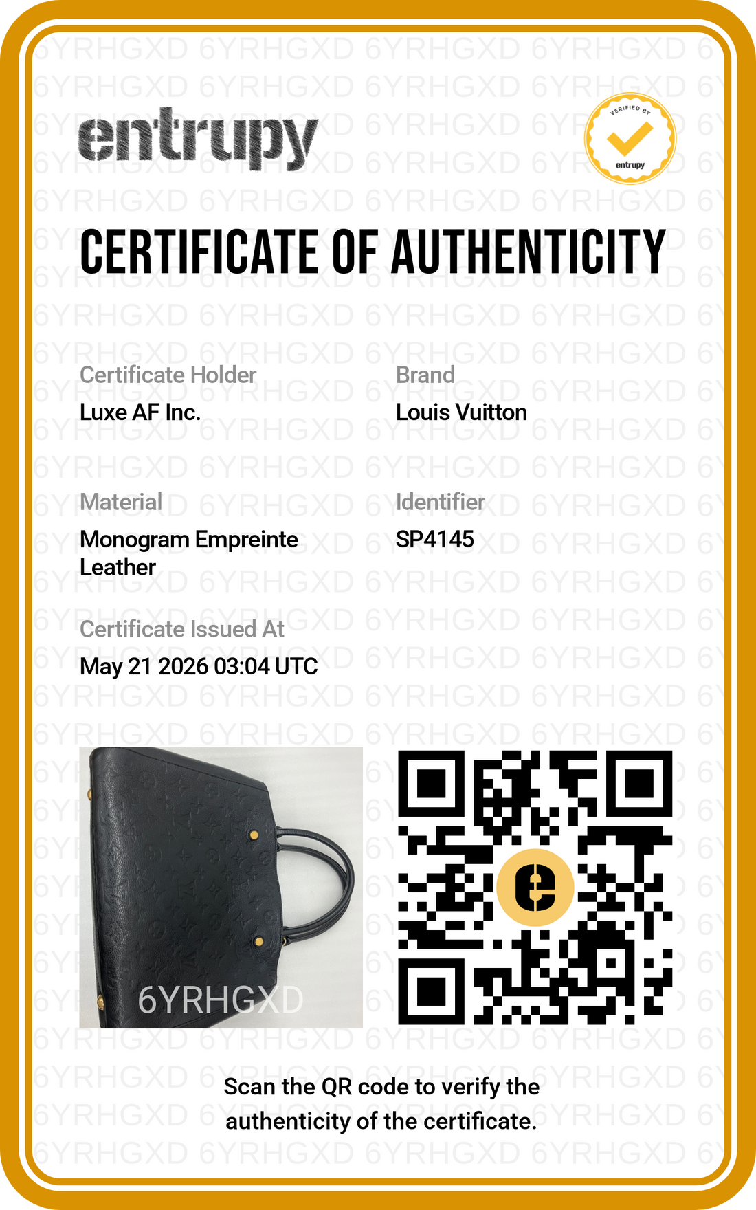 Louis Vuitton Montaigne Black Monogram Empreinte Leather Handle Bag LV2768