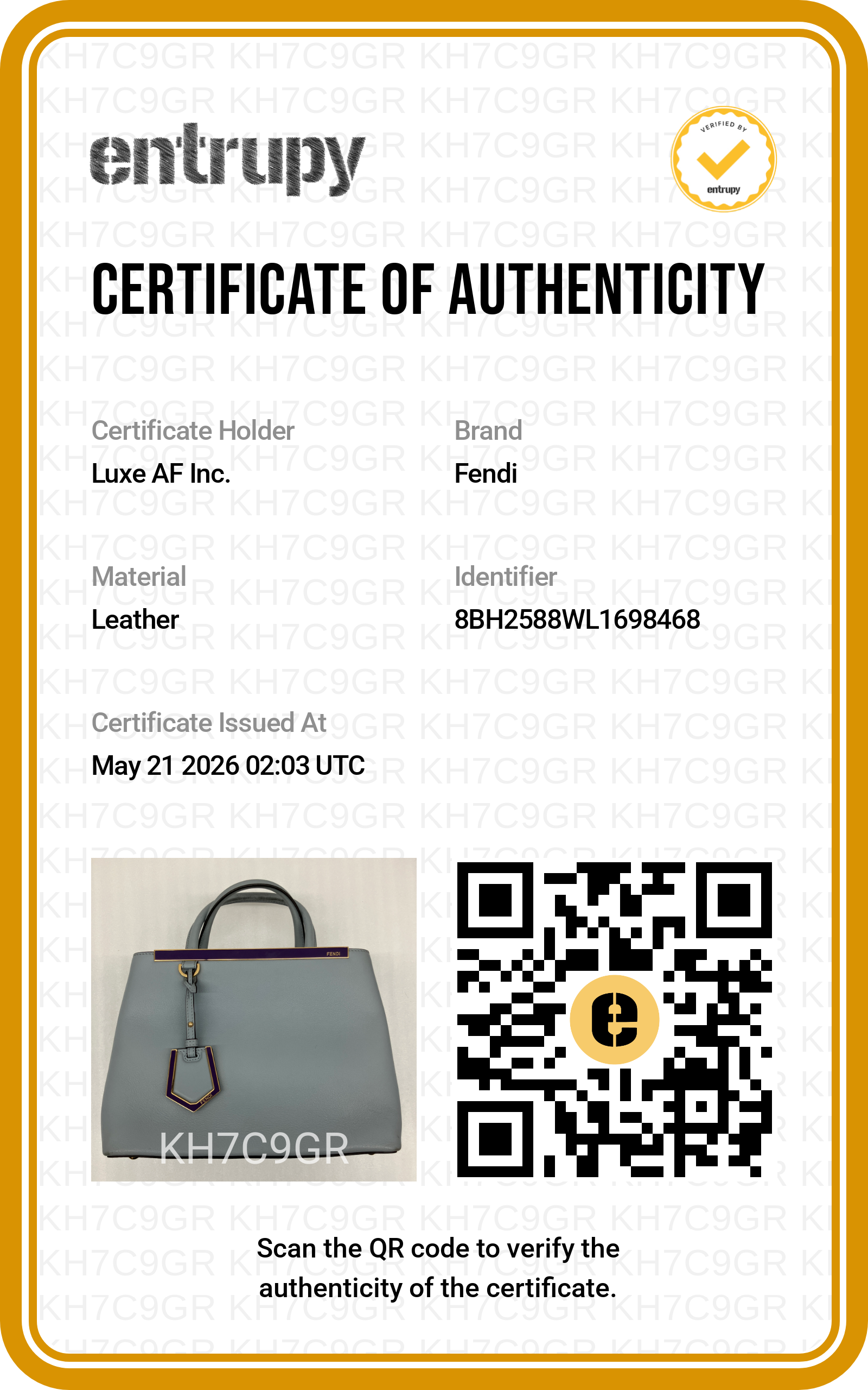 Fendi 2Jours Light Bule Leather Handle Bag FF109