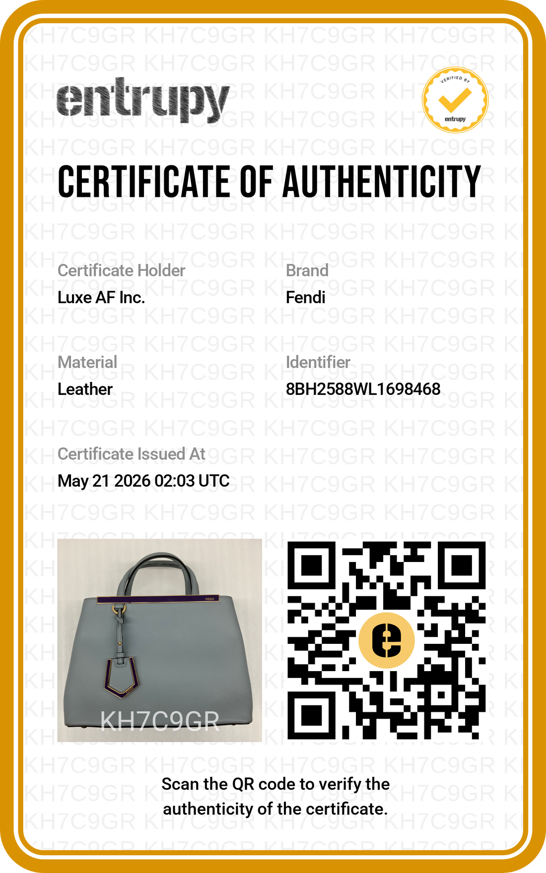 Fendi 2Jours Light Bule Leather Handle Bag FF109