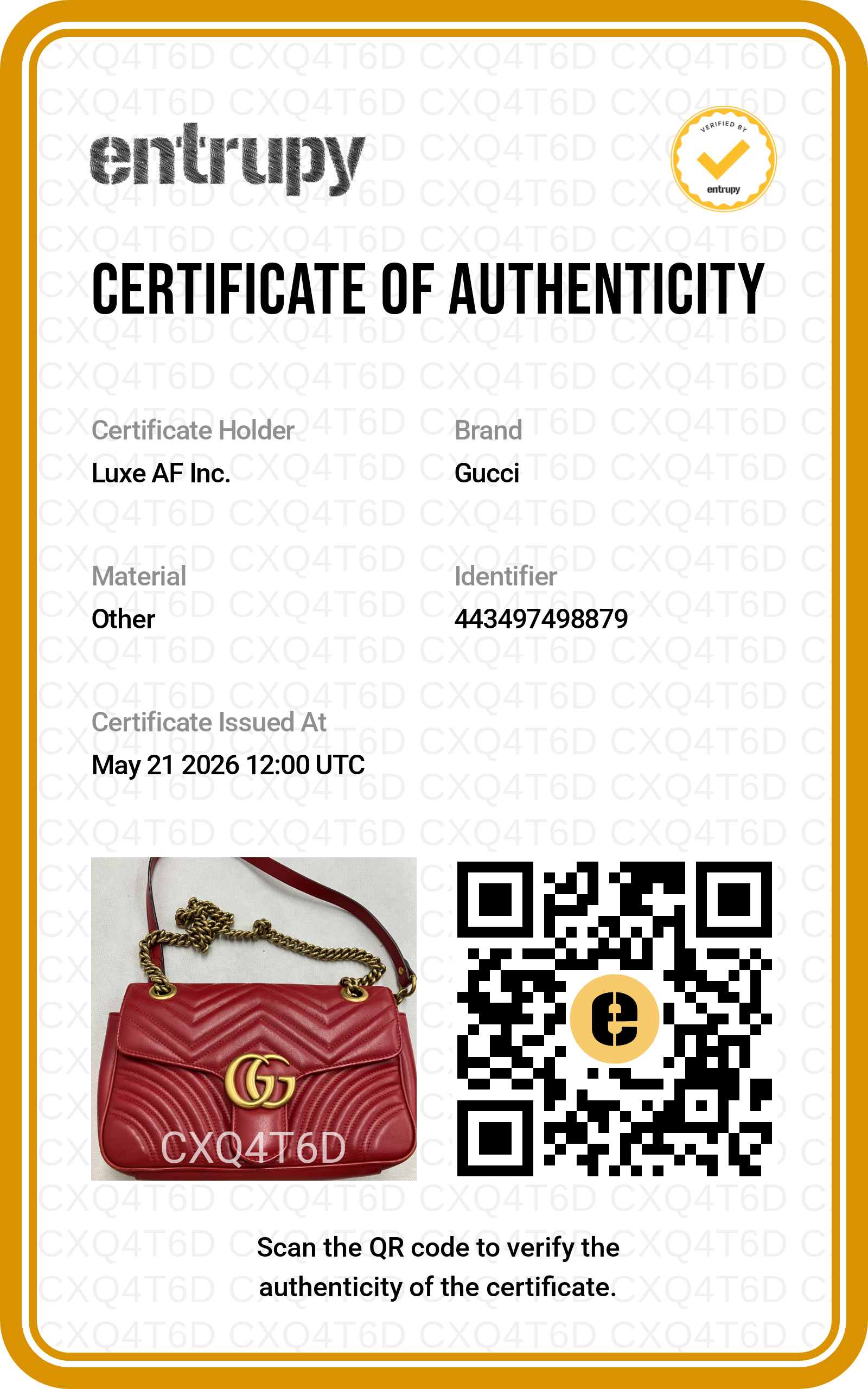Gucci GG Marmont Red Matelasse Leather Shoulder Bag GG1048