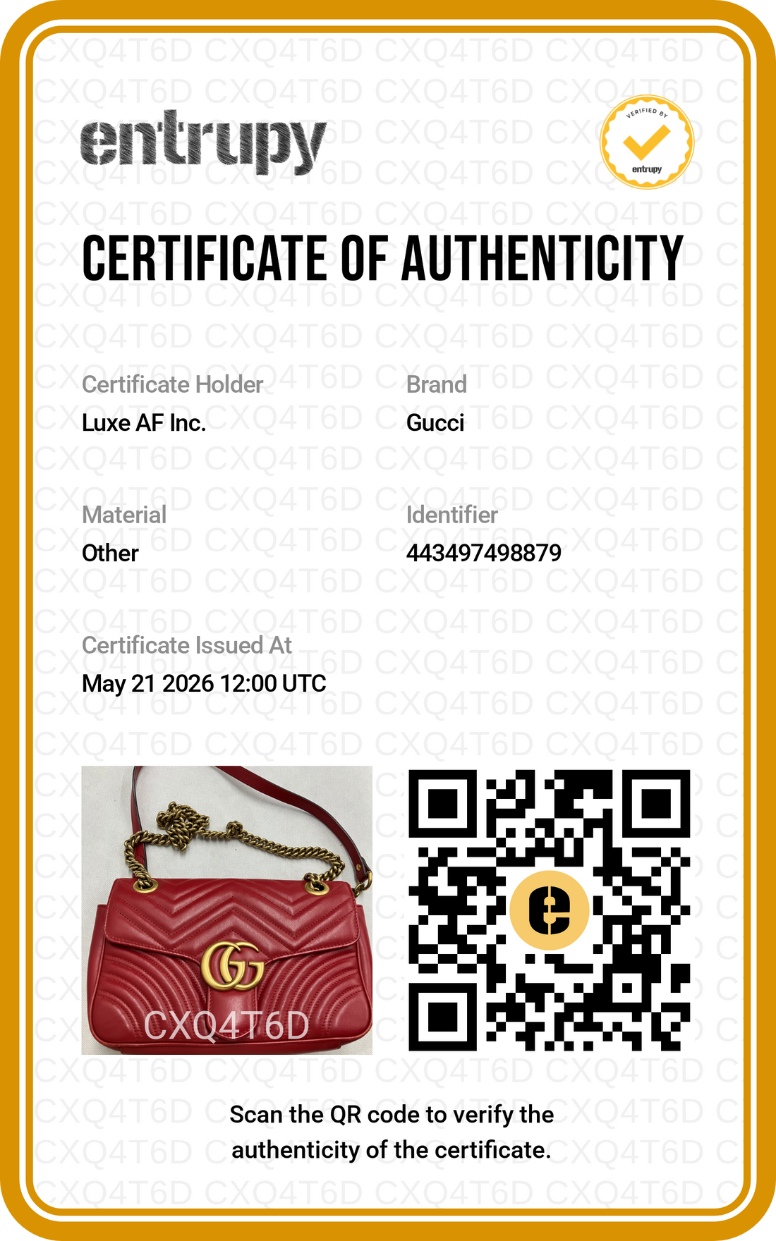 Gucci GG Marmont Red Matelasse Leather Shoulder Bag GG1048
