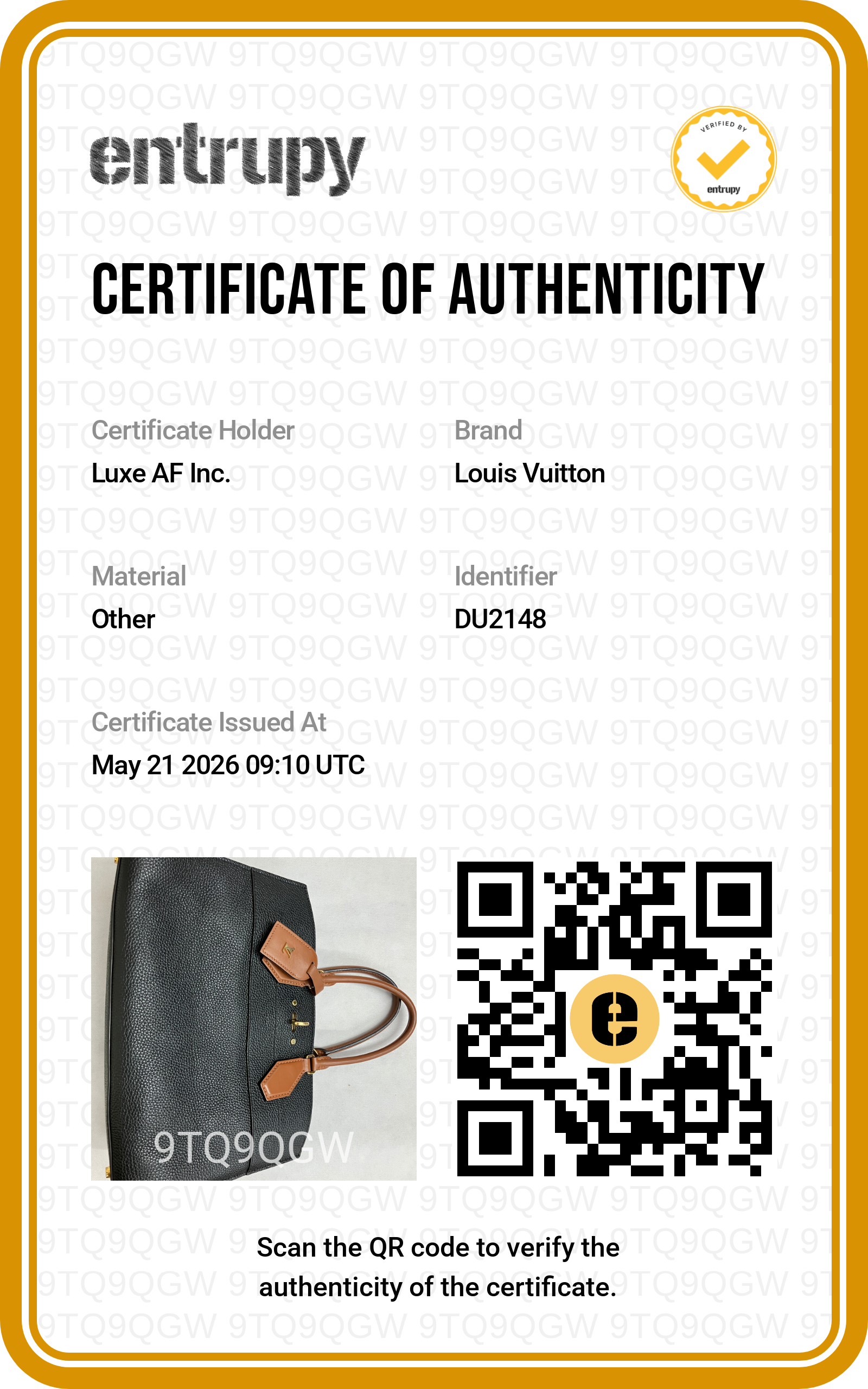 Louis Vuitton City Steamer Black Grained Leather Brown Handle Bag LV2773