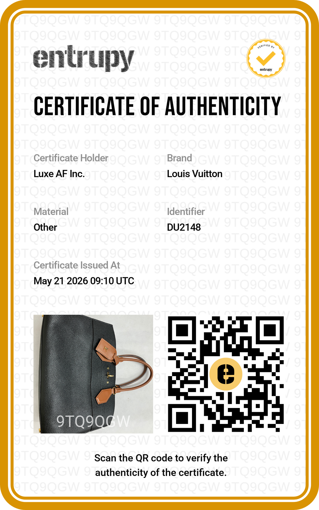 Louis Vuitton City Steamer Black Grained Leather Brown Handle Bag LV2773