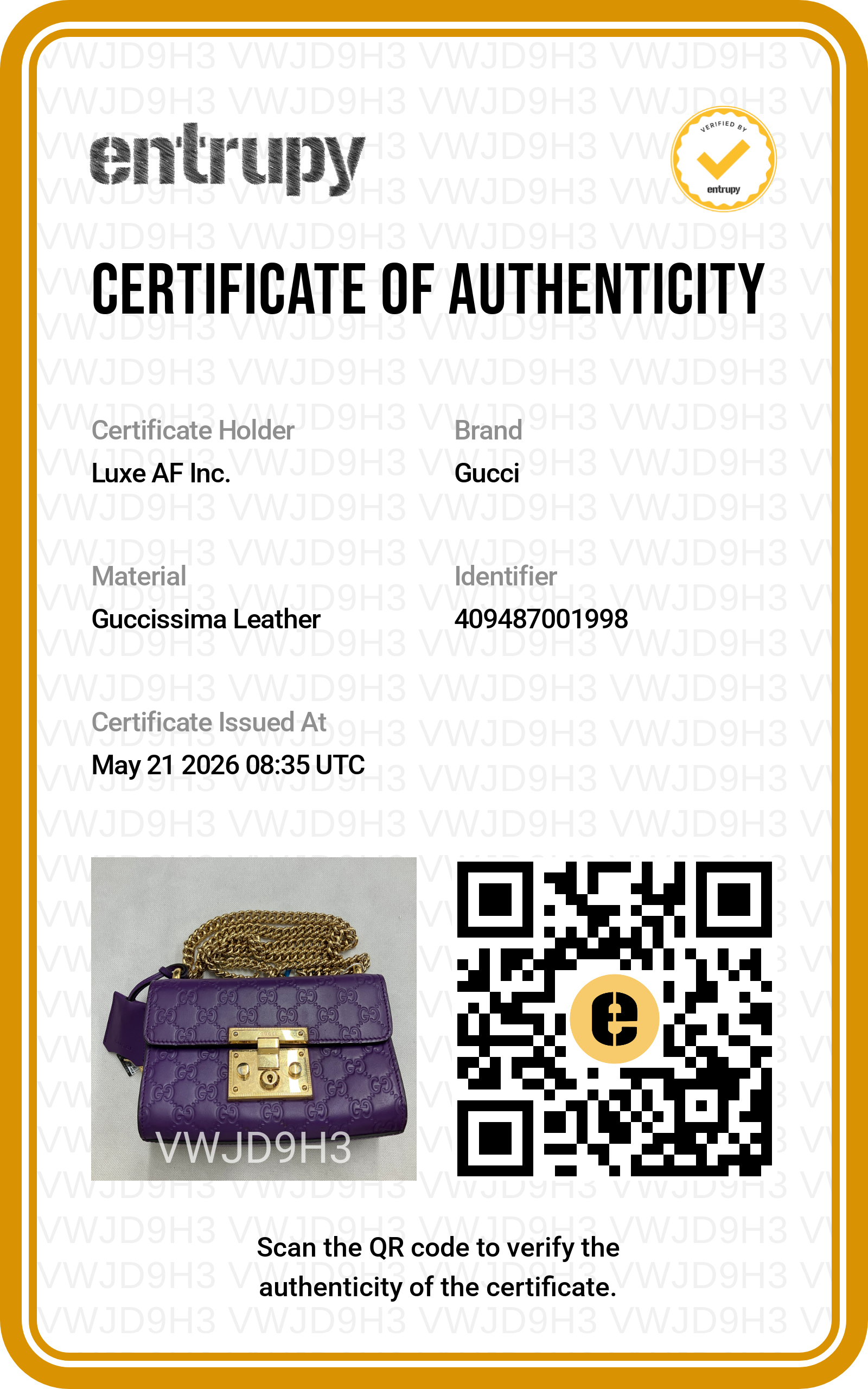 Gucci Padlock Purple Guccissima Leather Shoulder Bag GG1043