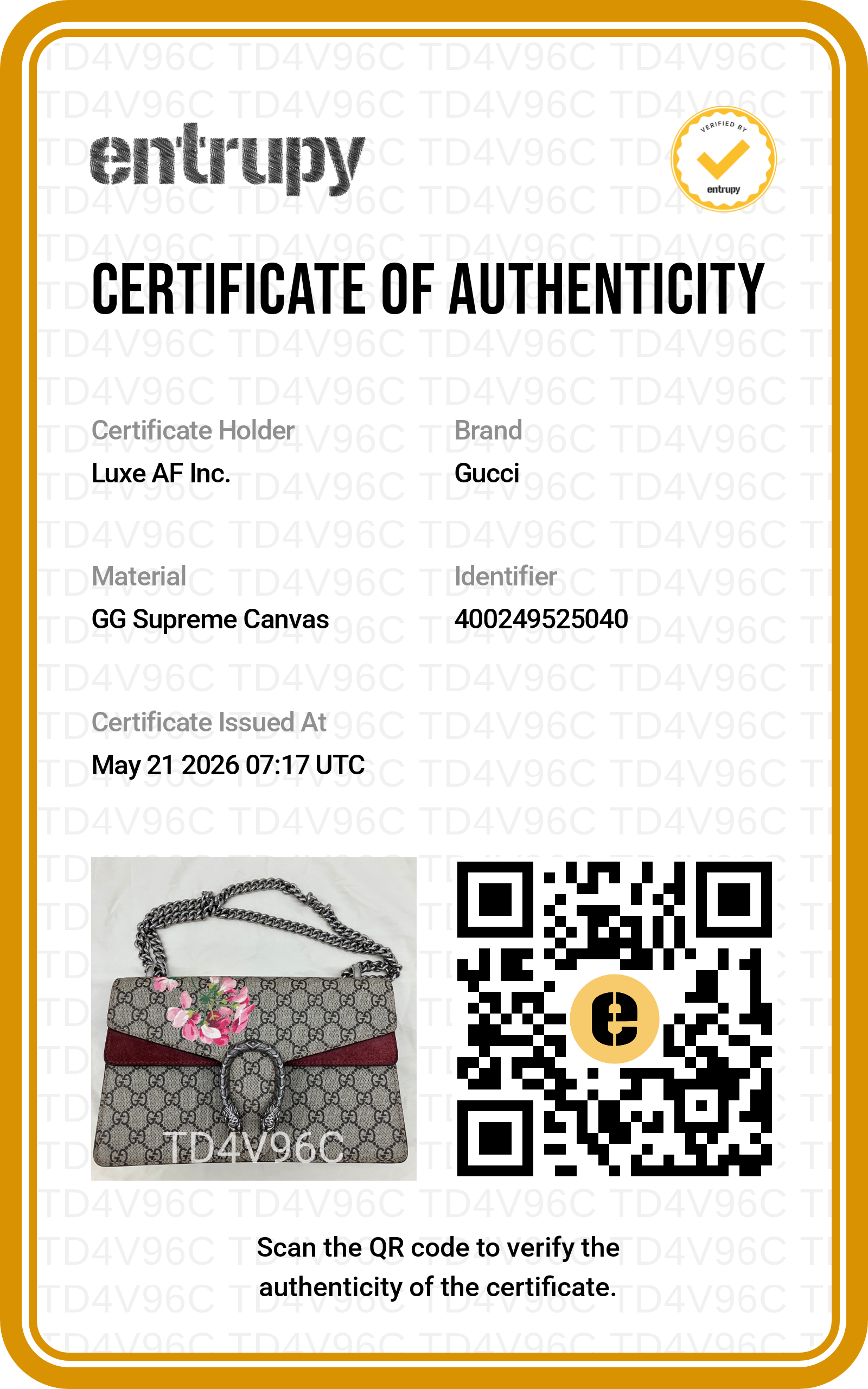 Gucci Dionysus GG Blooms Canvas Medium Size Shoulder Bag GG1049