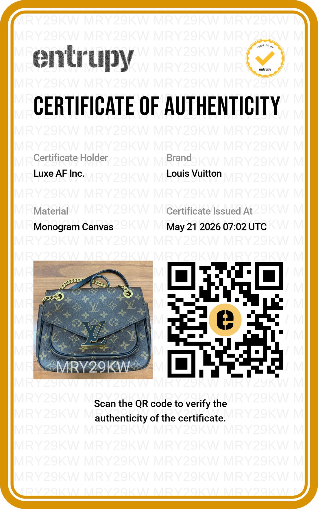 Louis Vuitton Passy Monogram Canvas Chain Shoulder Bag LV2763