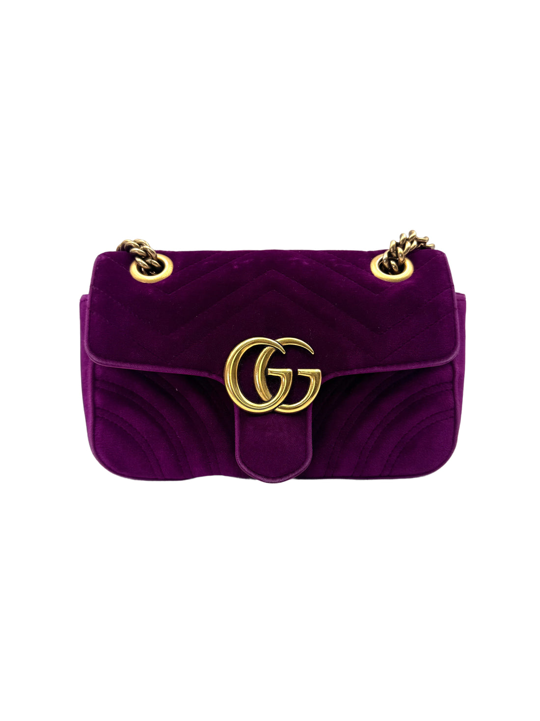 Gucci GG Marmont Purple Velvet Shoulder Bag GG1042