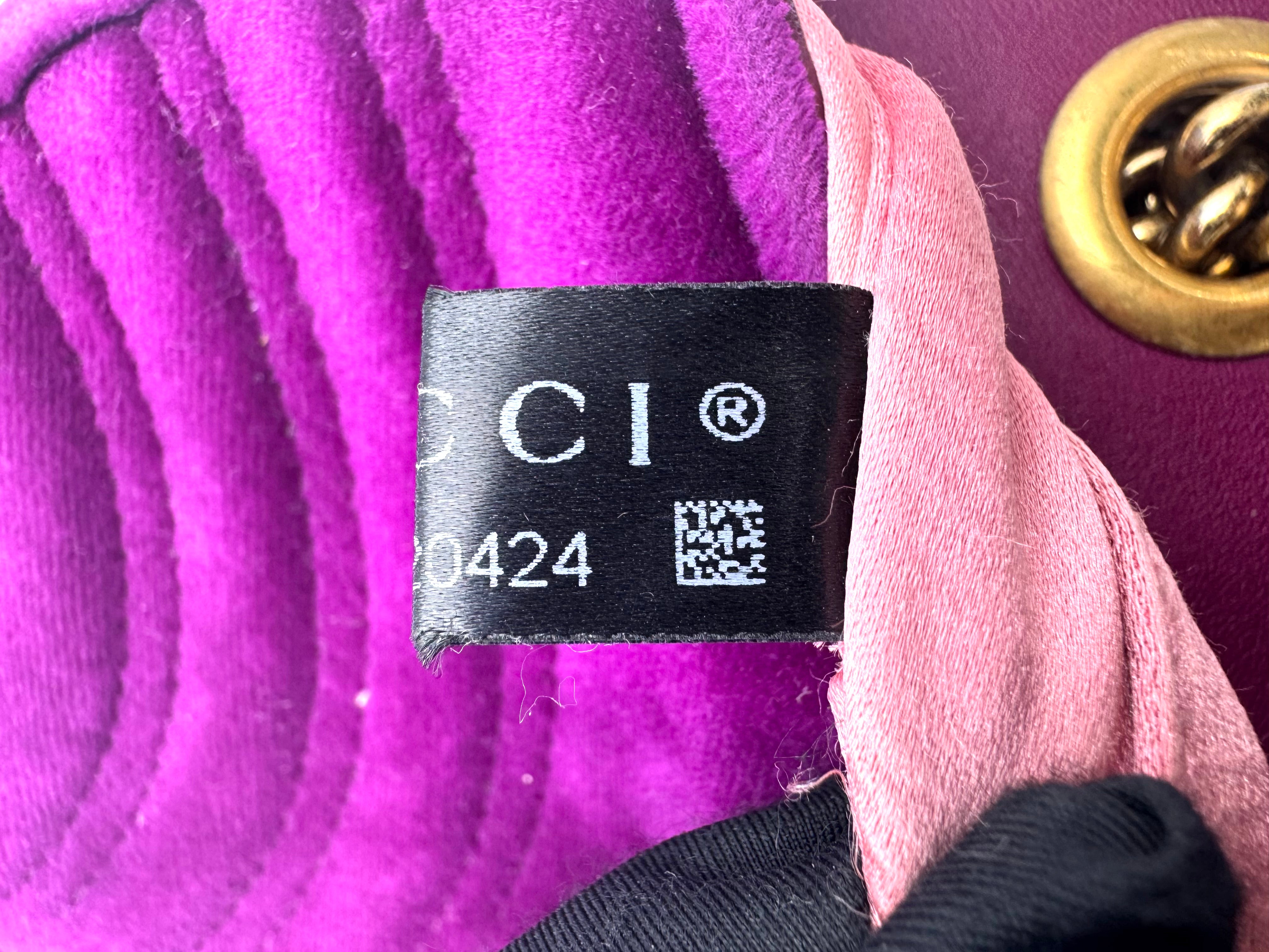 Gucci GG Marmont Purple Velvet Shoulder Bag GG1042