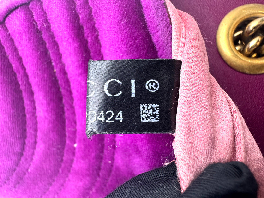 Gucci GG Marmont Purple Velvet Shoulder Bag GG1042