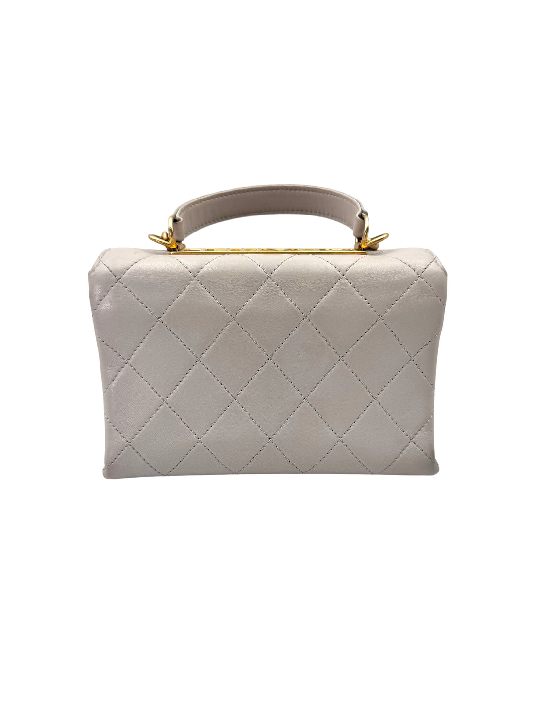 Chanel Grey Quilted Leather Top Handle Bag(28***55) CC1989