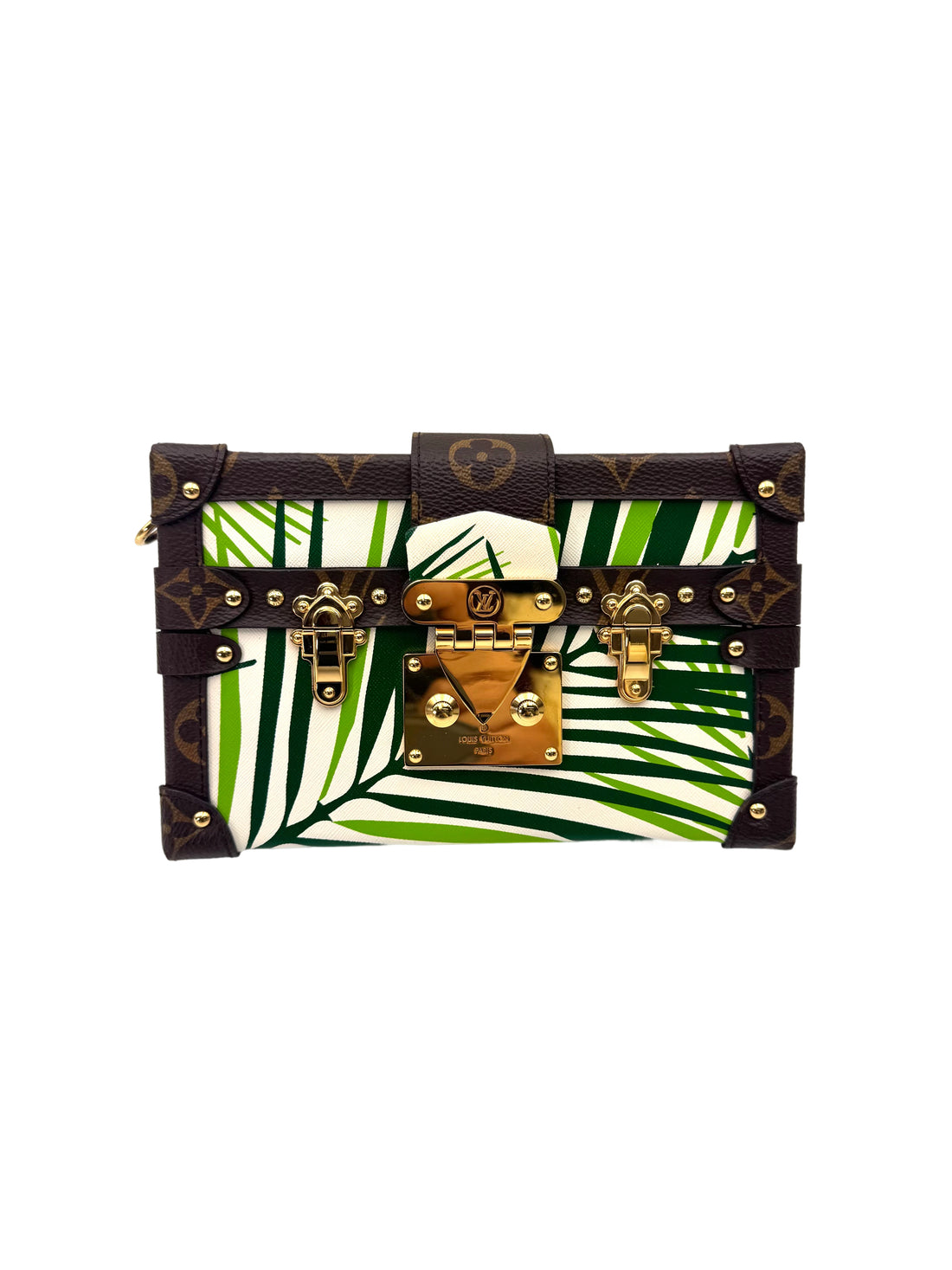 Louis Vuitton Petite Malle Monogram Palm Tree Leather Shoulder Bag LV2777