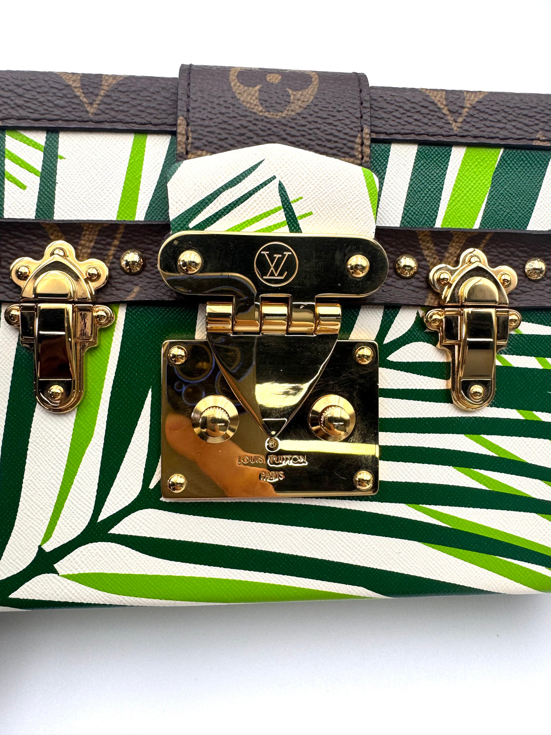 Louis Vuitton Petite Malle Monogram Palm Tree Leather Shoulder Bag LV2777