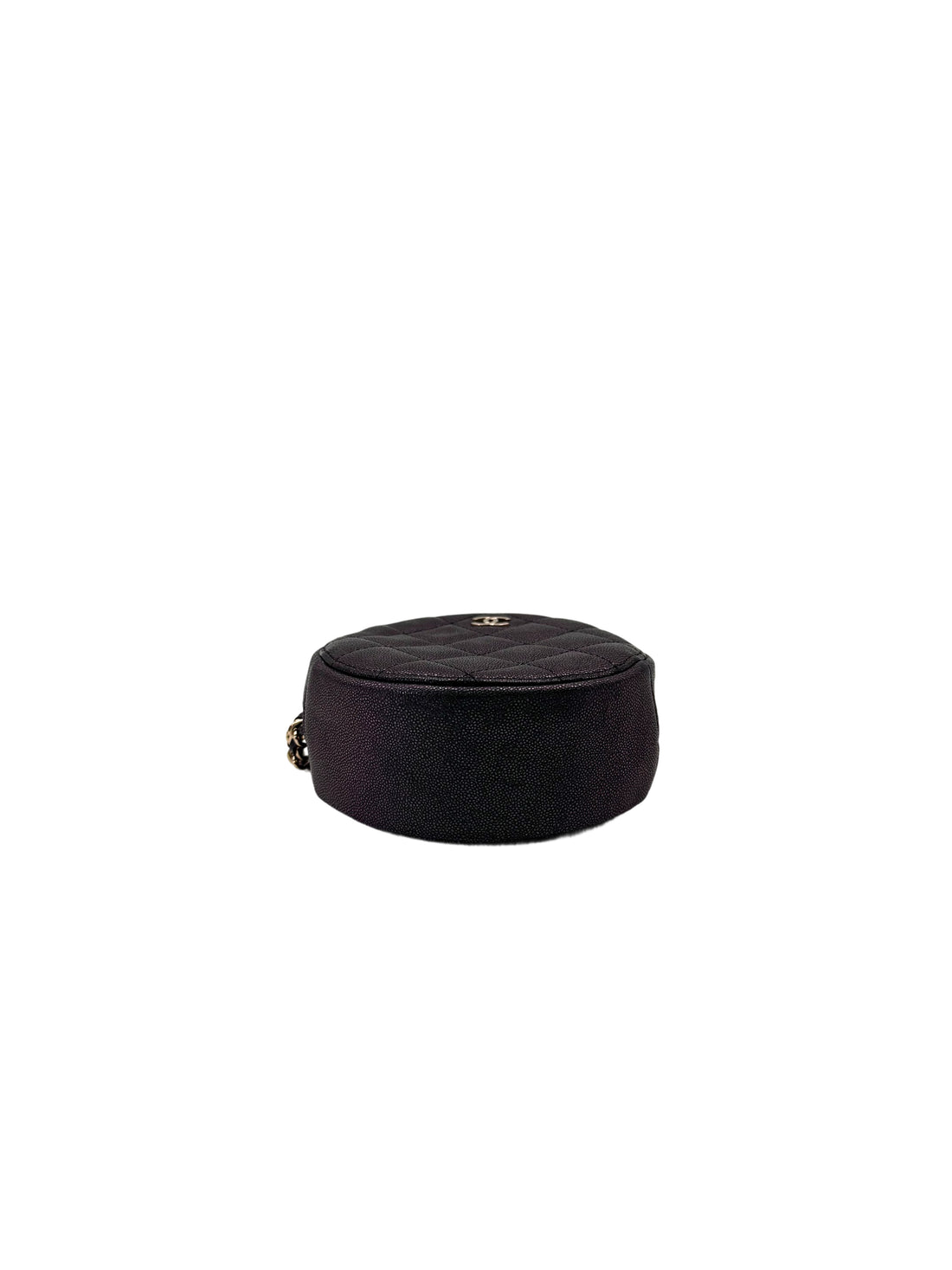 Chanel ClassicIridescent Black Quilted Round Clutch(27***97) CC1990