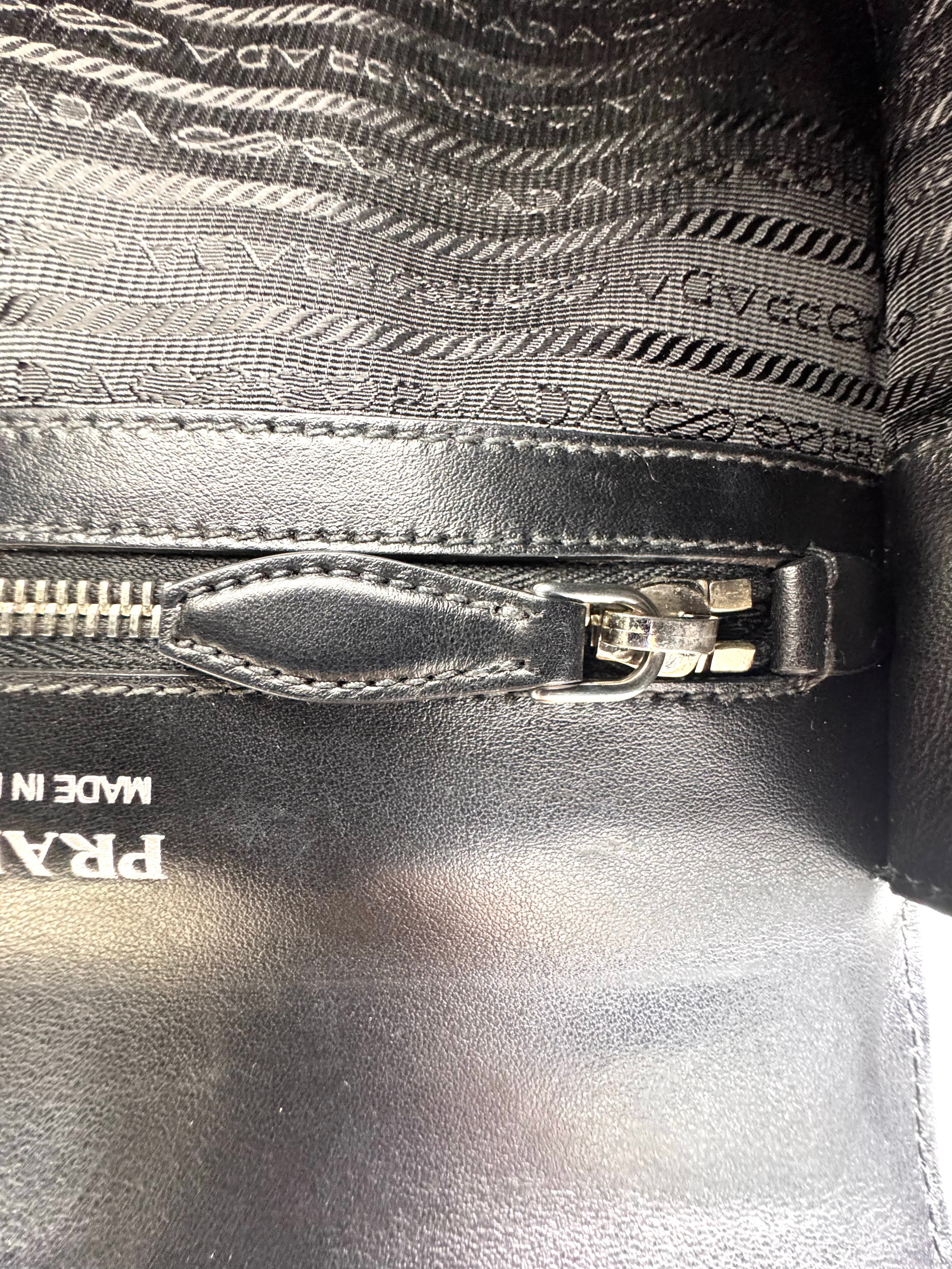 Prada Cahier Black Leather Studded Shoulder Bag PR356