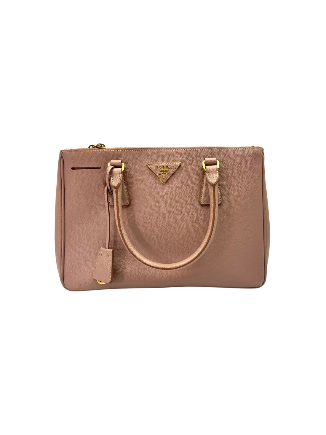 Prada Galleria Pink Saffiano Leather Small Size Handle Bag PR357
