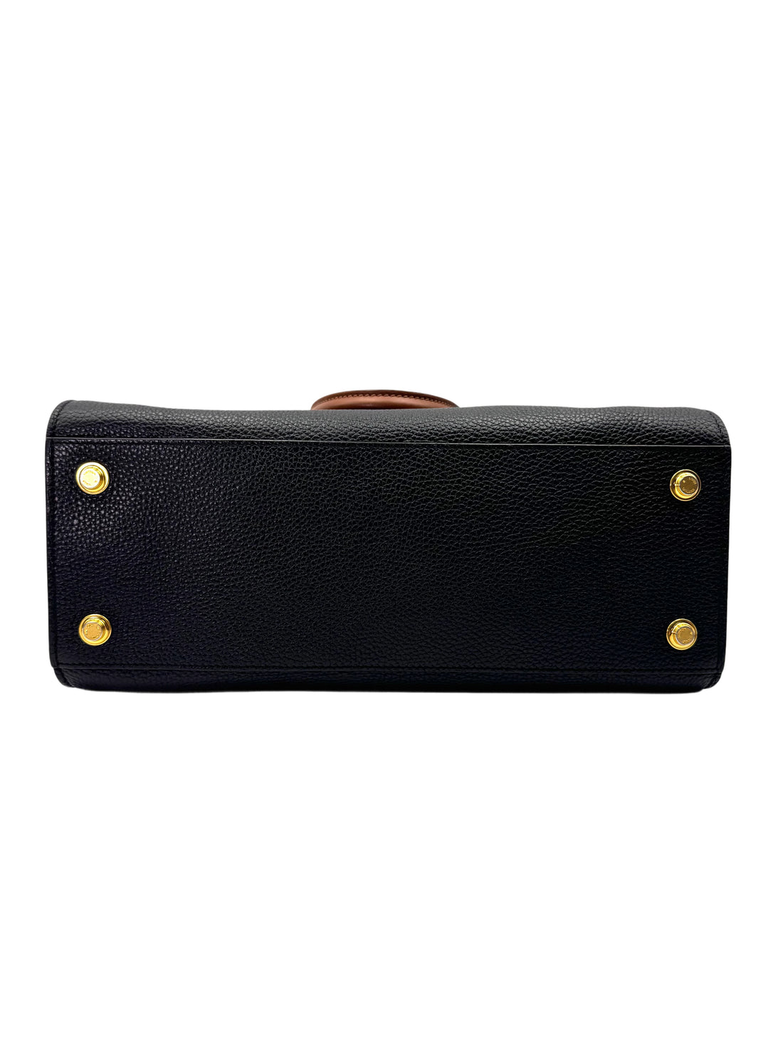 Louis Vuitton City Steamer Black Grained Leather Brown Handle Bag LV2773