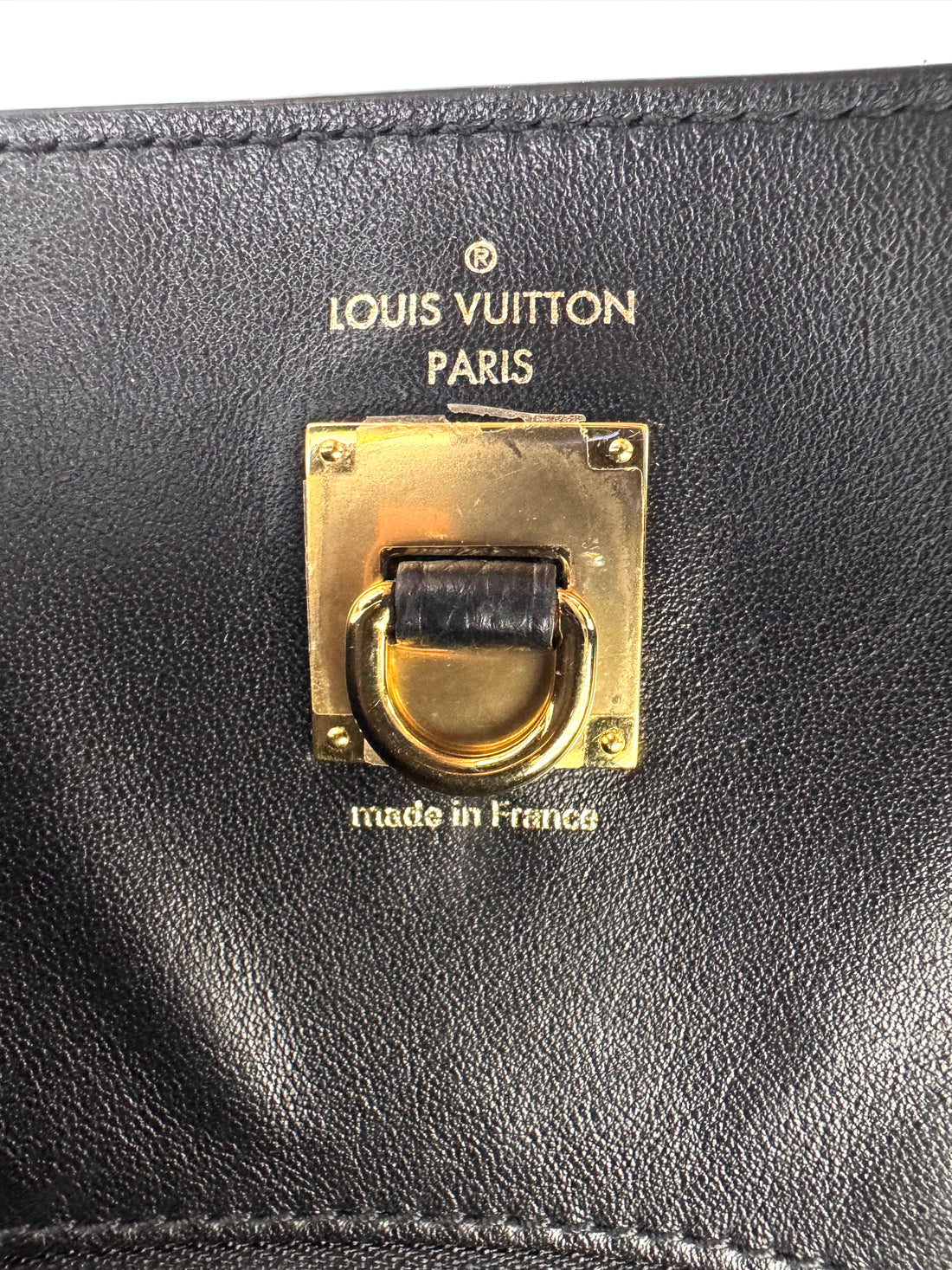 Louis Vuitton City Steamer Black Grained Leather Brown Handle Bag LV2773
