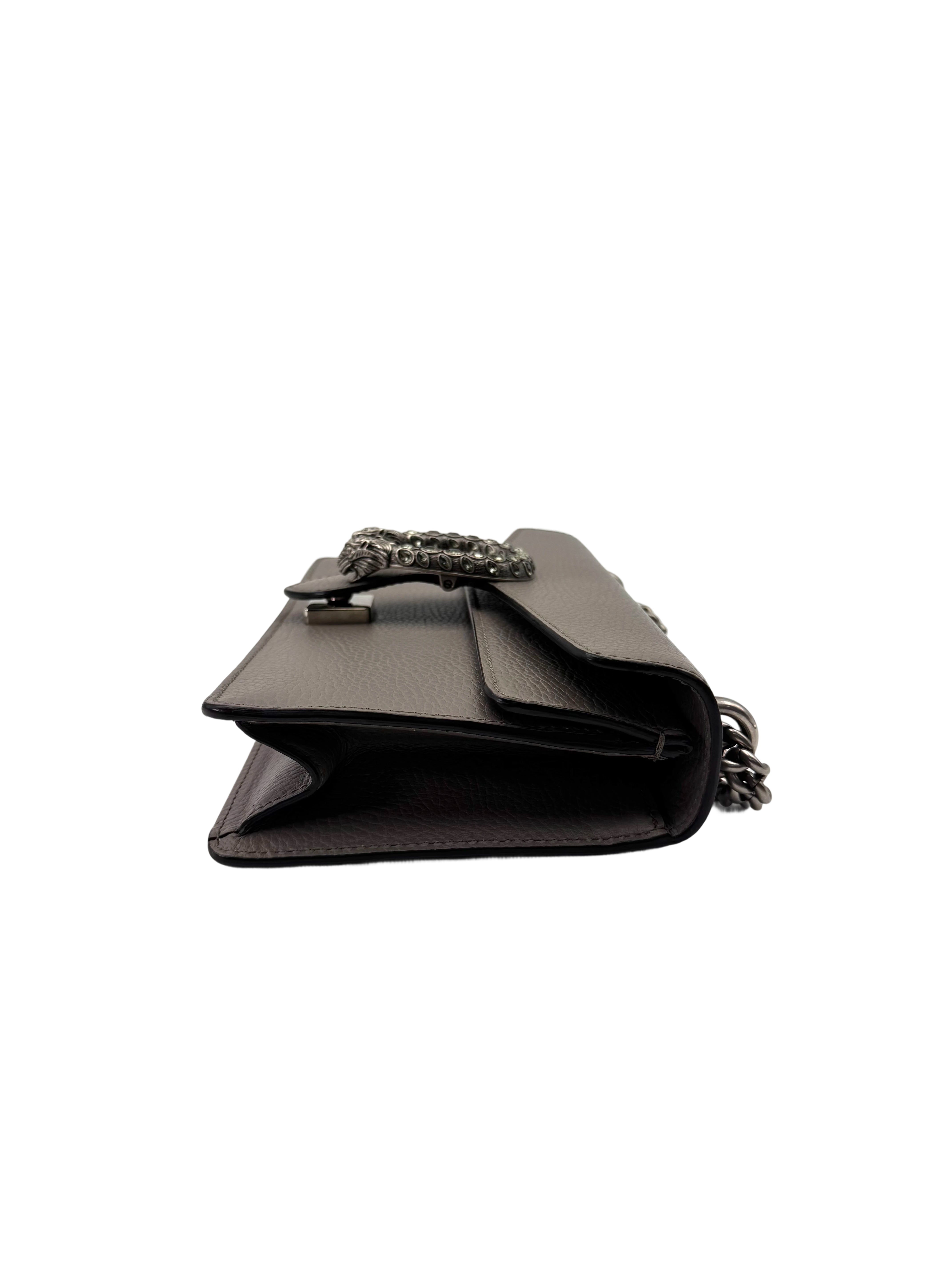 Gucci Dionysus Grey Leather Shoulder Bag GG1054