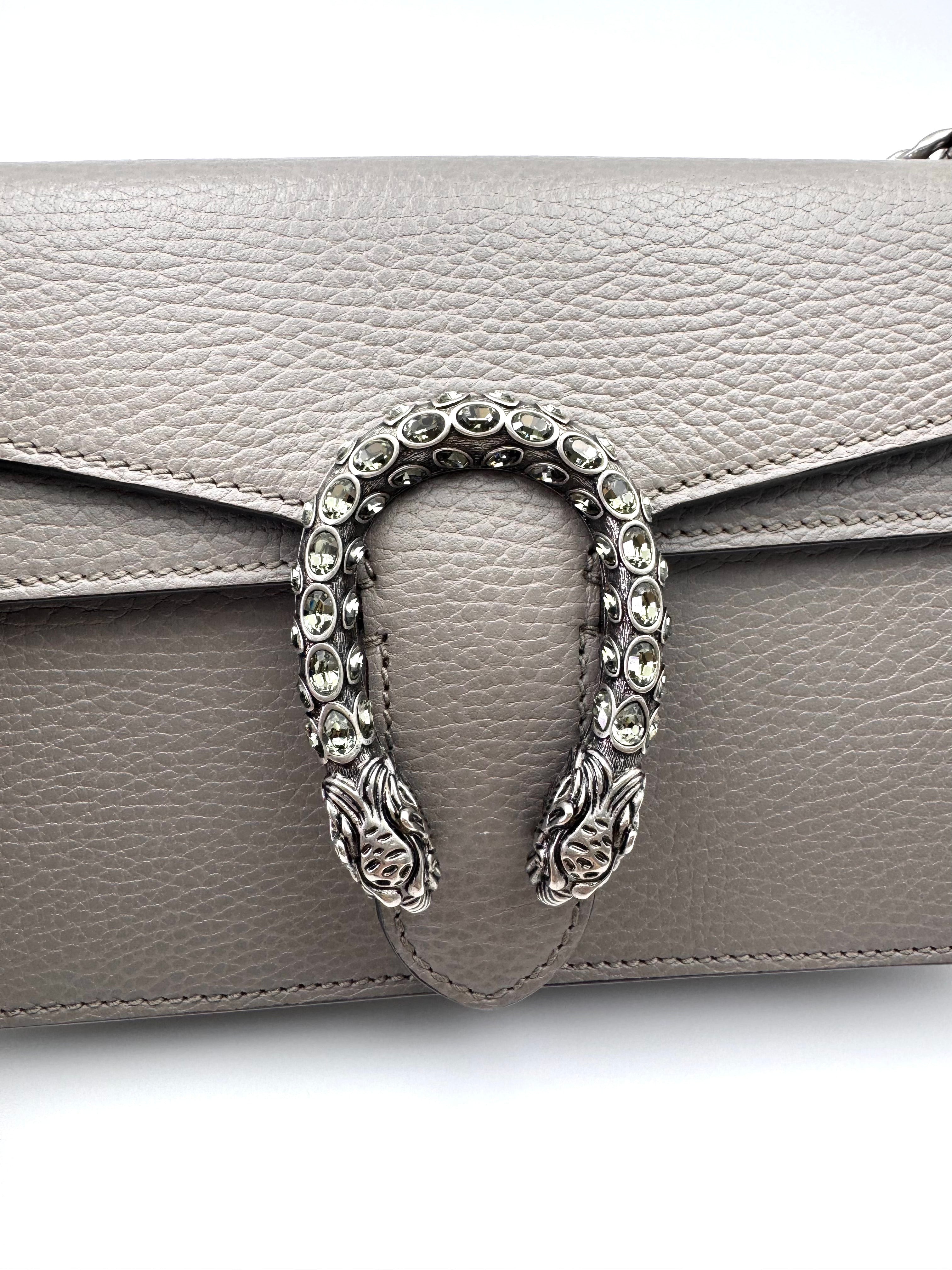 Gucci Dionysus Grey Leather Shoulder Bag GG1054