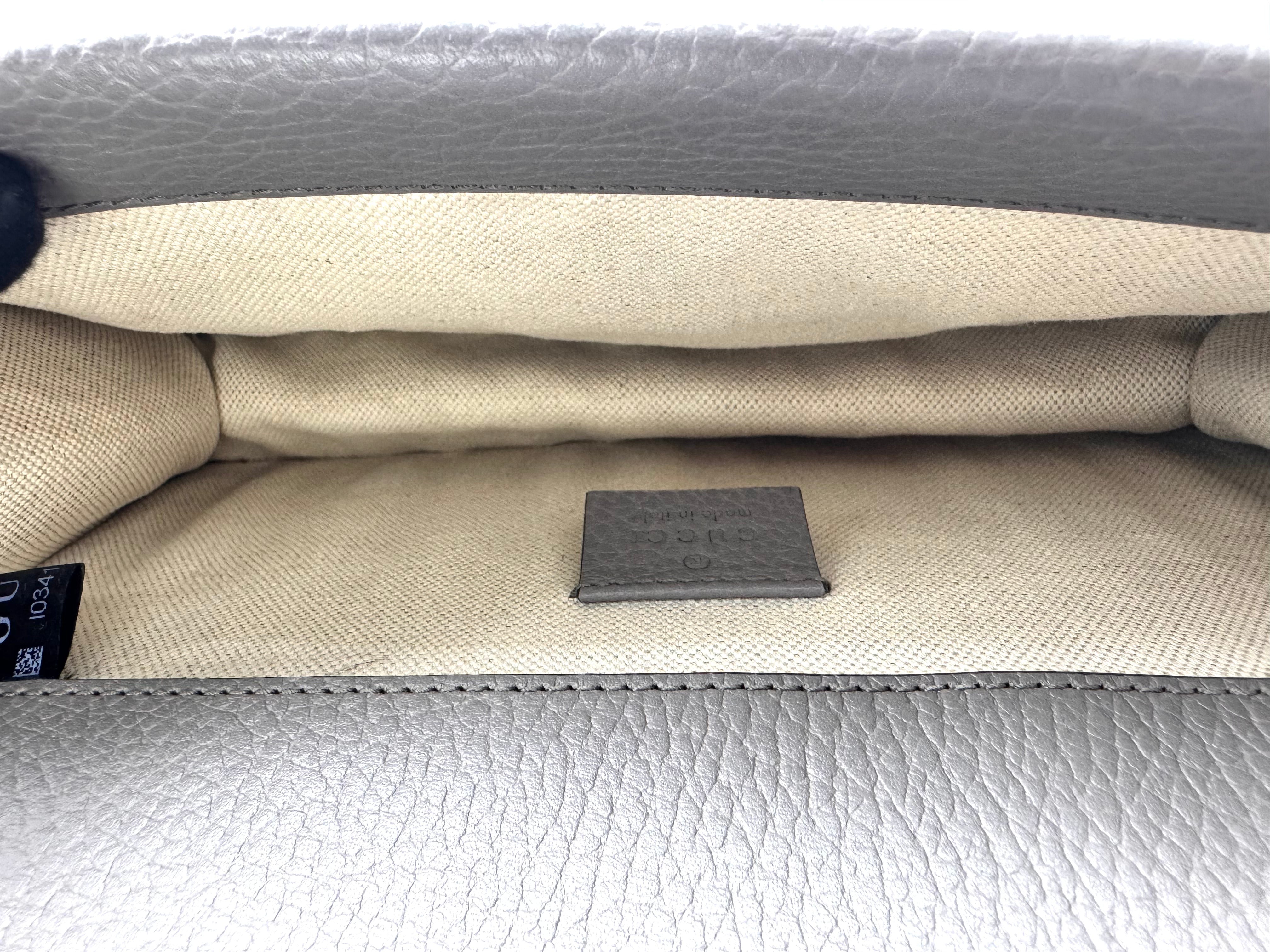 Gucci Dionysus Grey Leather Shoulder Bag GG1054
