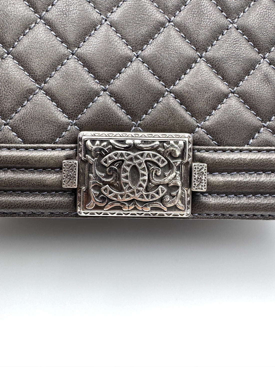 Chanel Paris-Dallas LeBoy Black Quilted Leather Flap Bag With Silver Buckle(19***18) CC1994