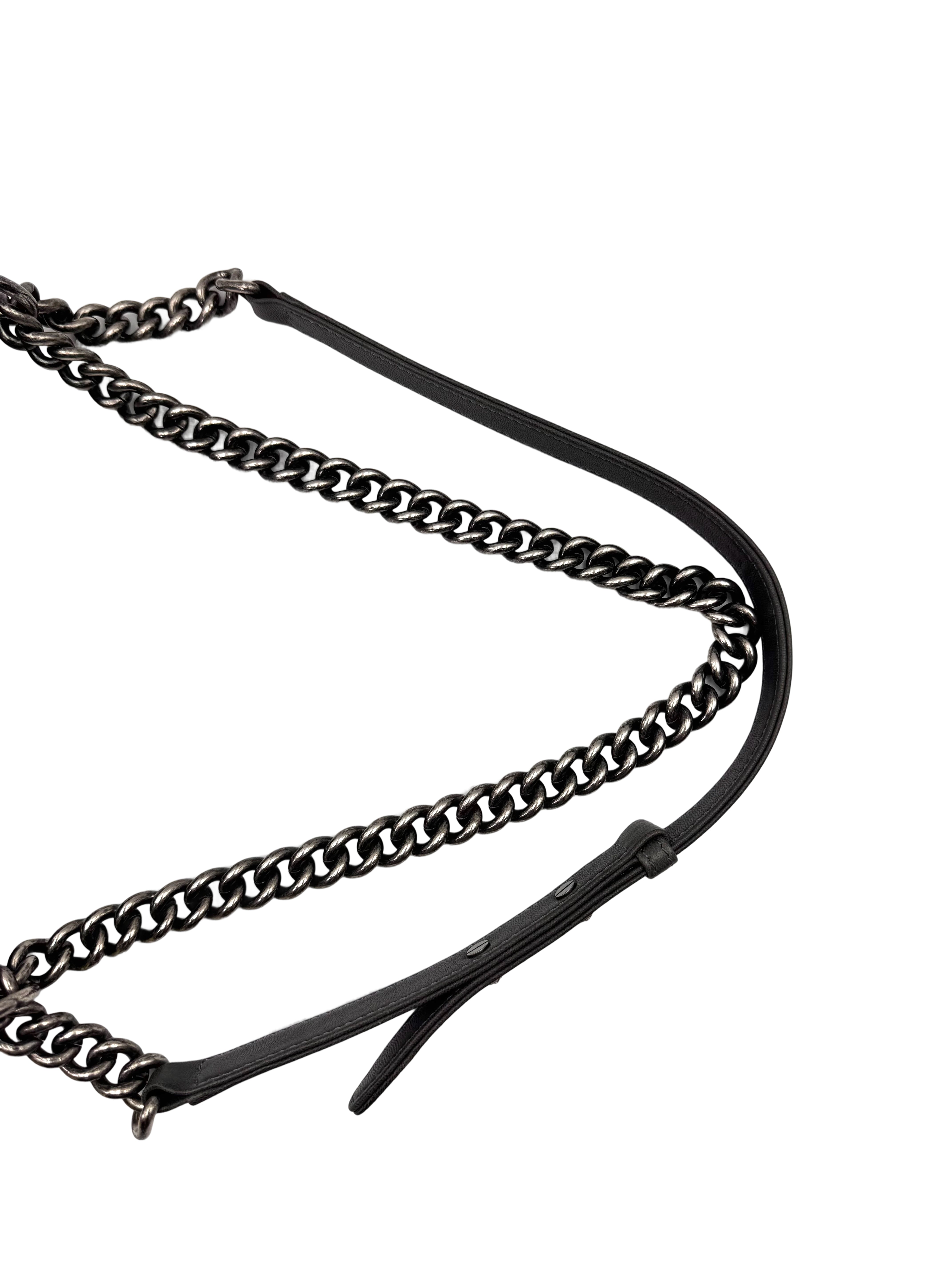Chanel Paris-Dallas LeBoy Black Quilted Leather Flap Bag With Silver Buckle(19***18) CC1994