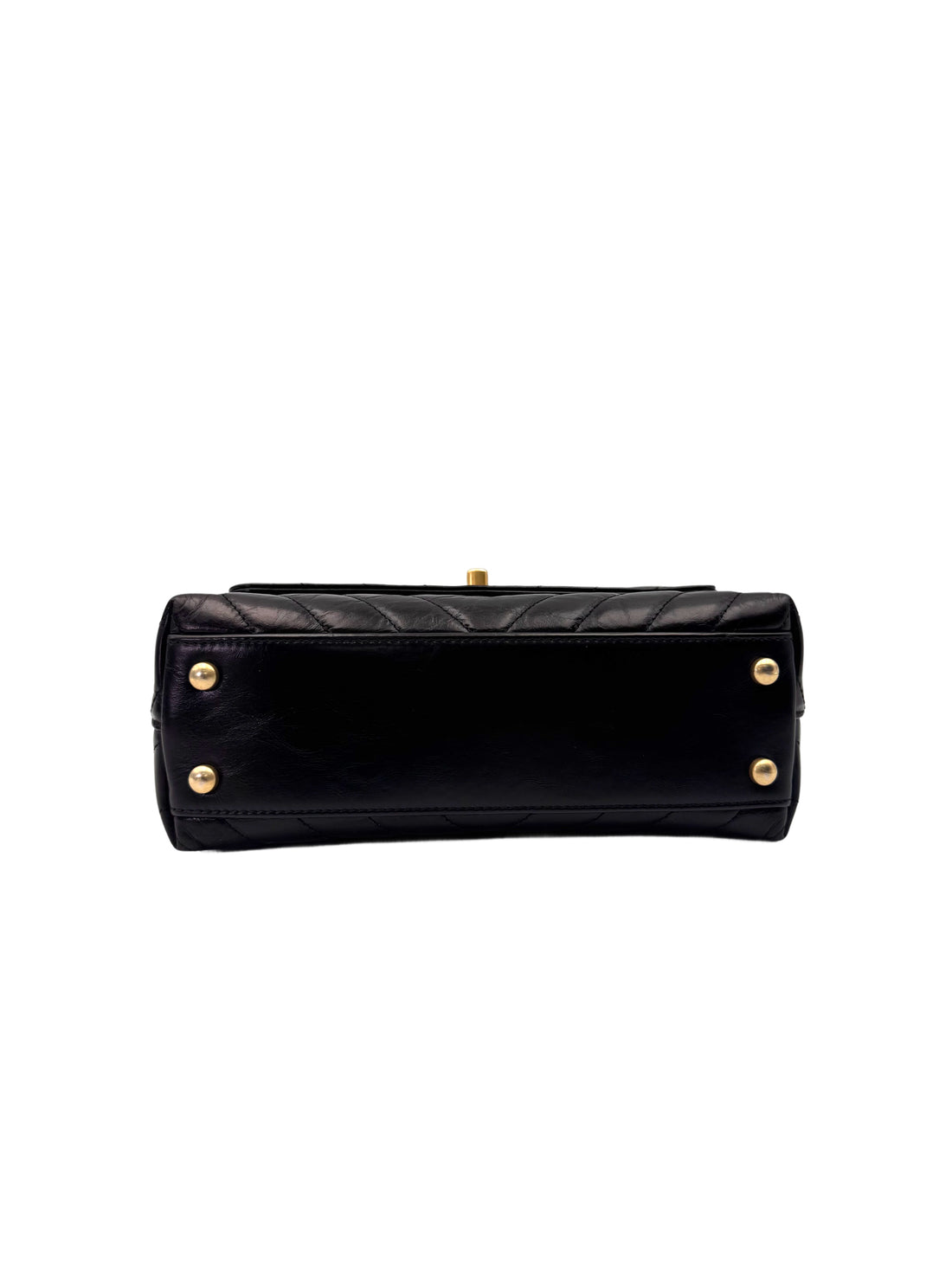 Chanel CoCo Handle Black Chevron Quilted Calfskin Small Size Shoulder Bag(25***43) IRIS227