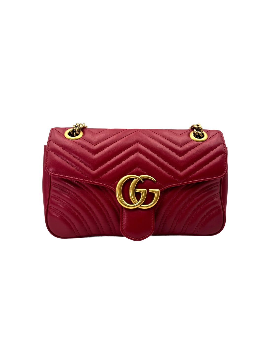 Gucci GG Marmont Red Matelasse Leather Shoulder Bag GG1048